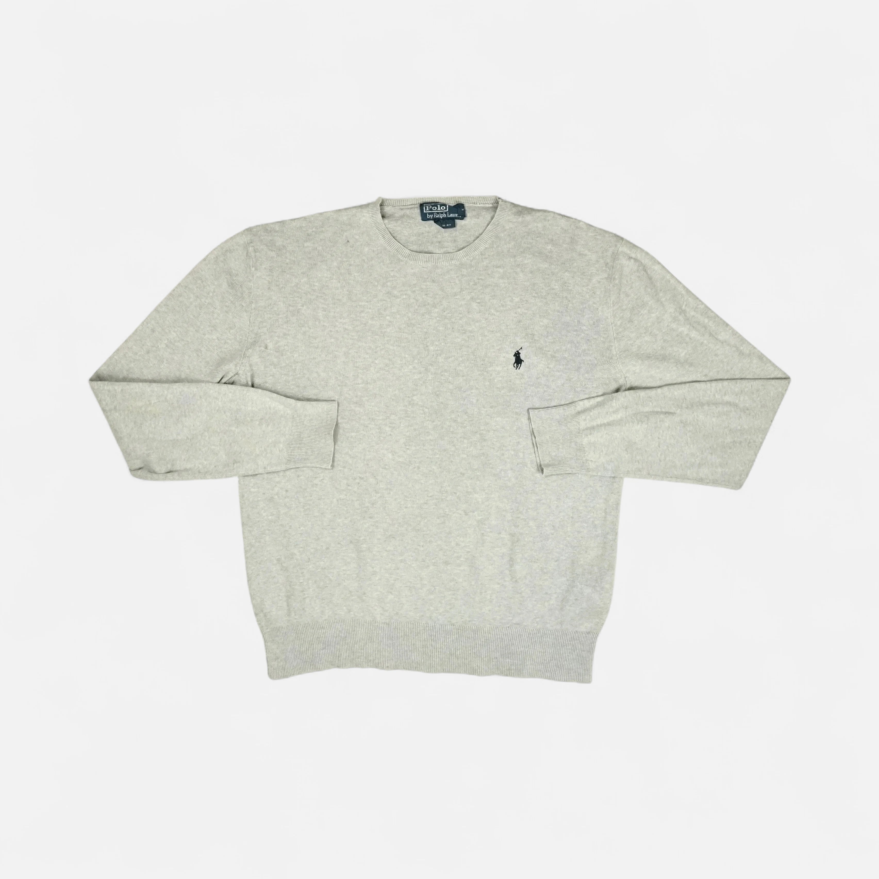 Vintage Polo Ralph Lauren Gray Knit Jumper ( S )