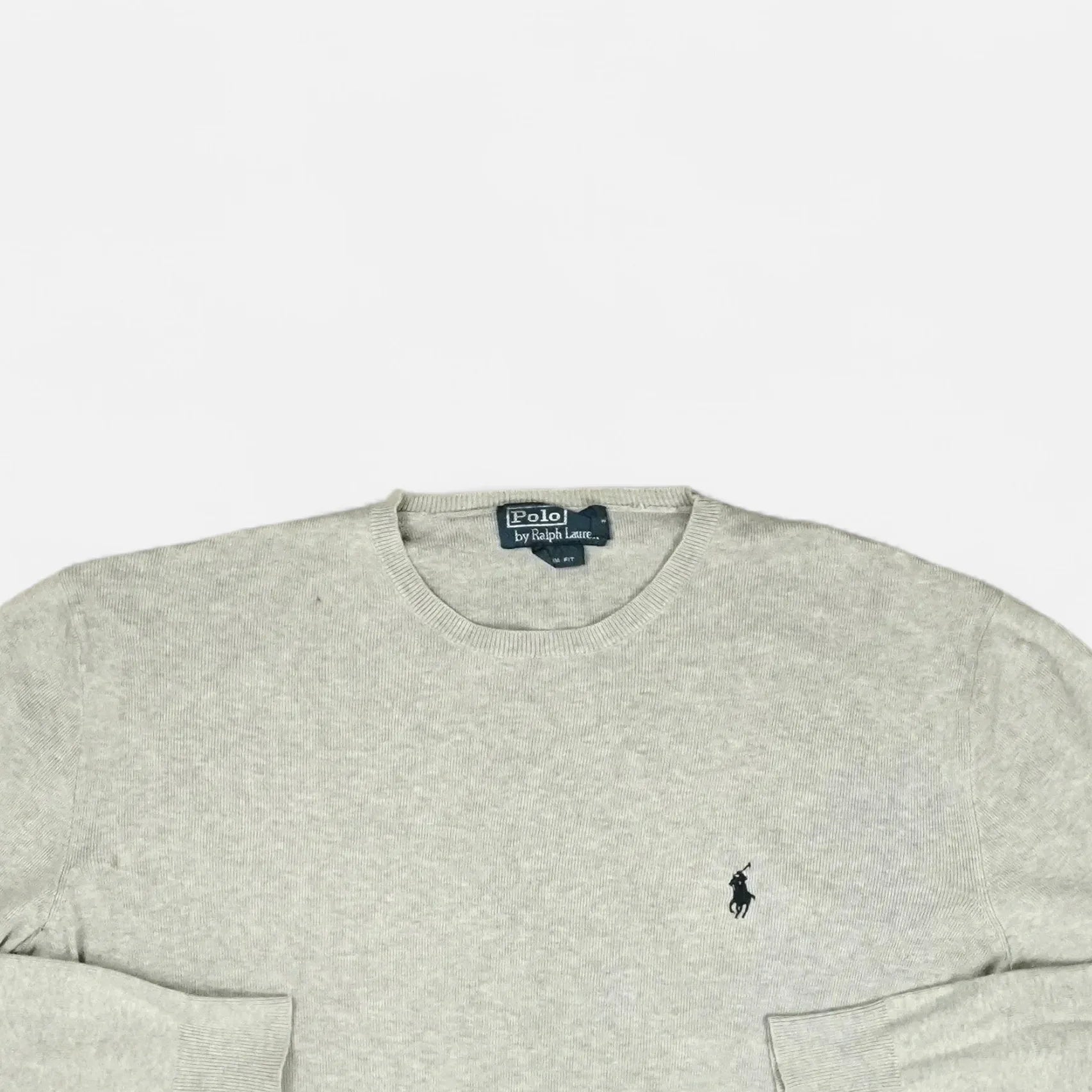 Vintage Polo Ralph Lauren Gray Knit Jumper ( S )