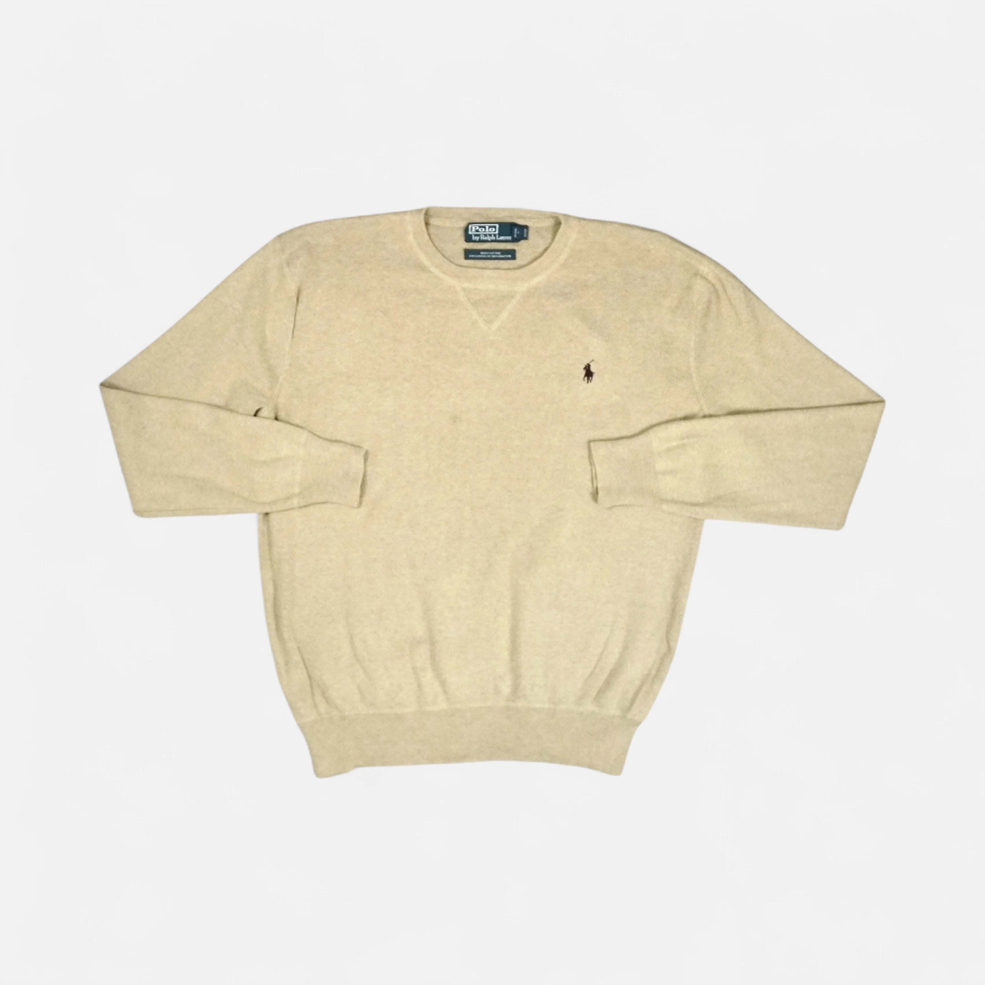 Vintage Polo Ralph Lauren Beige Knit Jumper ( M )