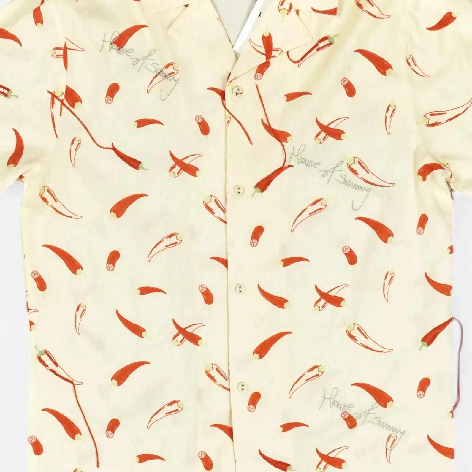 Vintage Horizon Blue Beige Short Sleeve Shirt (M)
