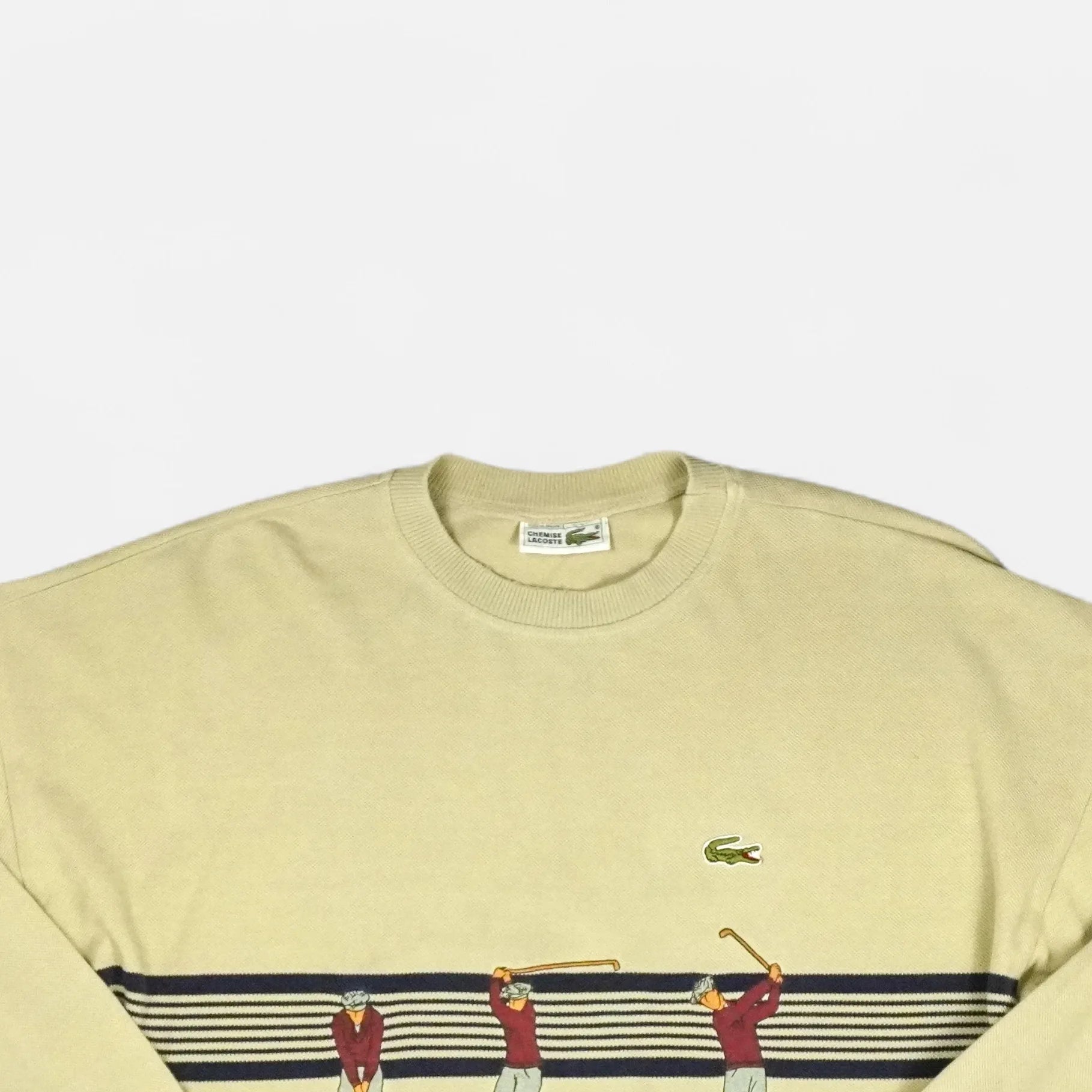 Vintage Lacoste Beige Sweatshirt (XL)