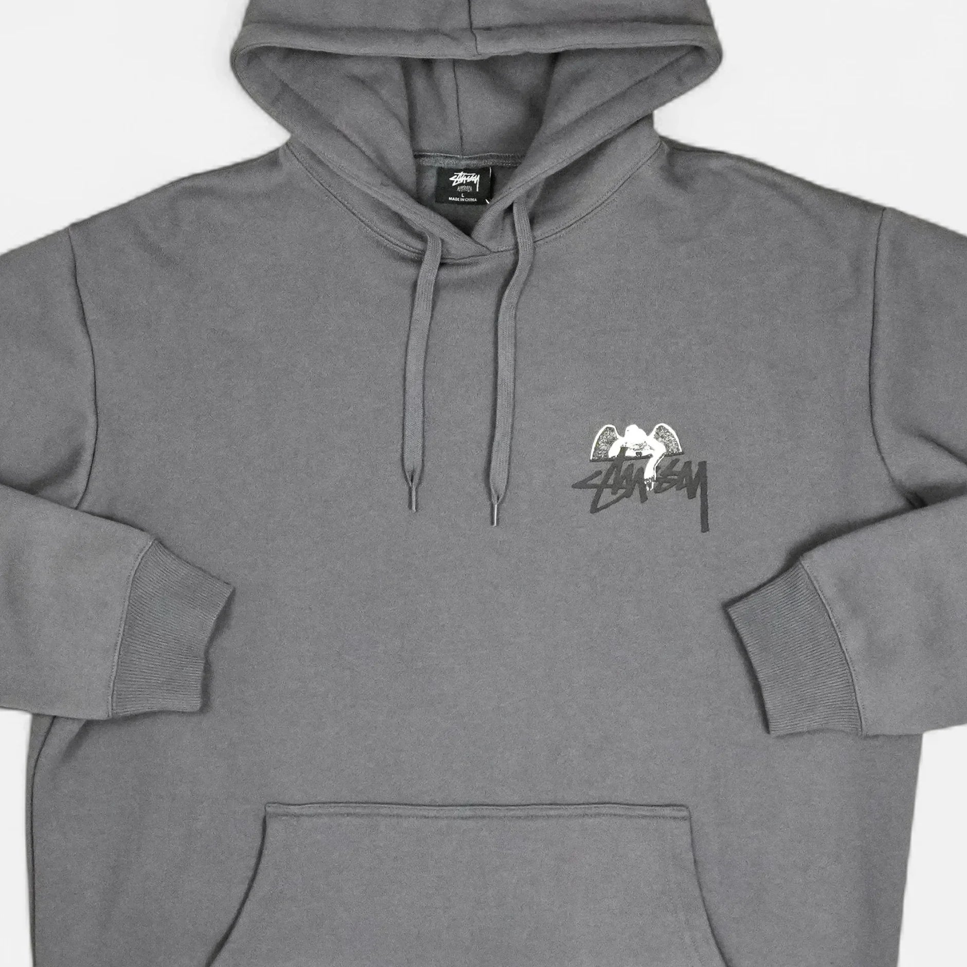 Stussy Grey Fallen Angel Hoodie