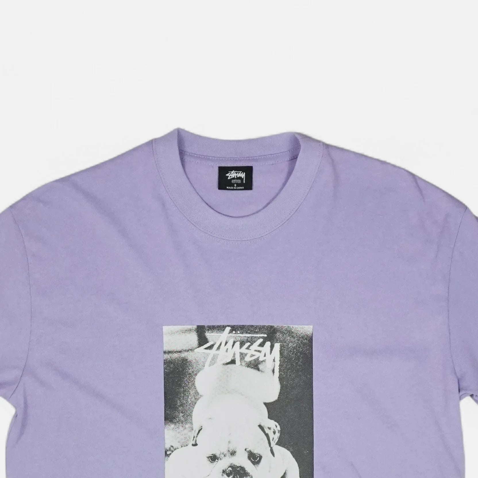 Stussy Purple Dog Graphic T-shirt