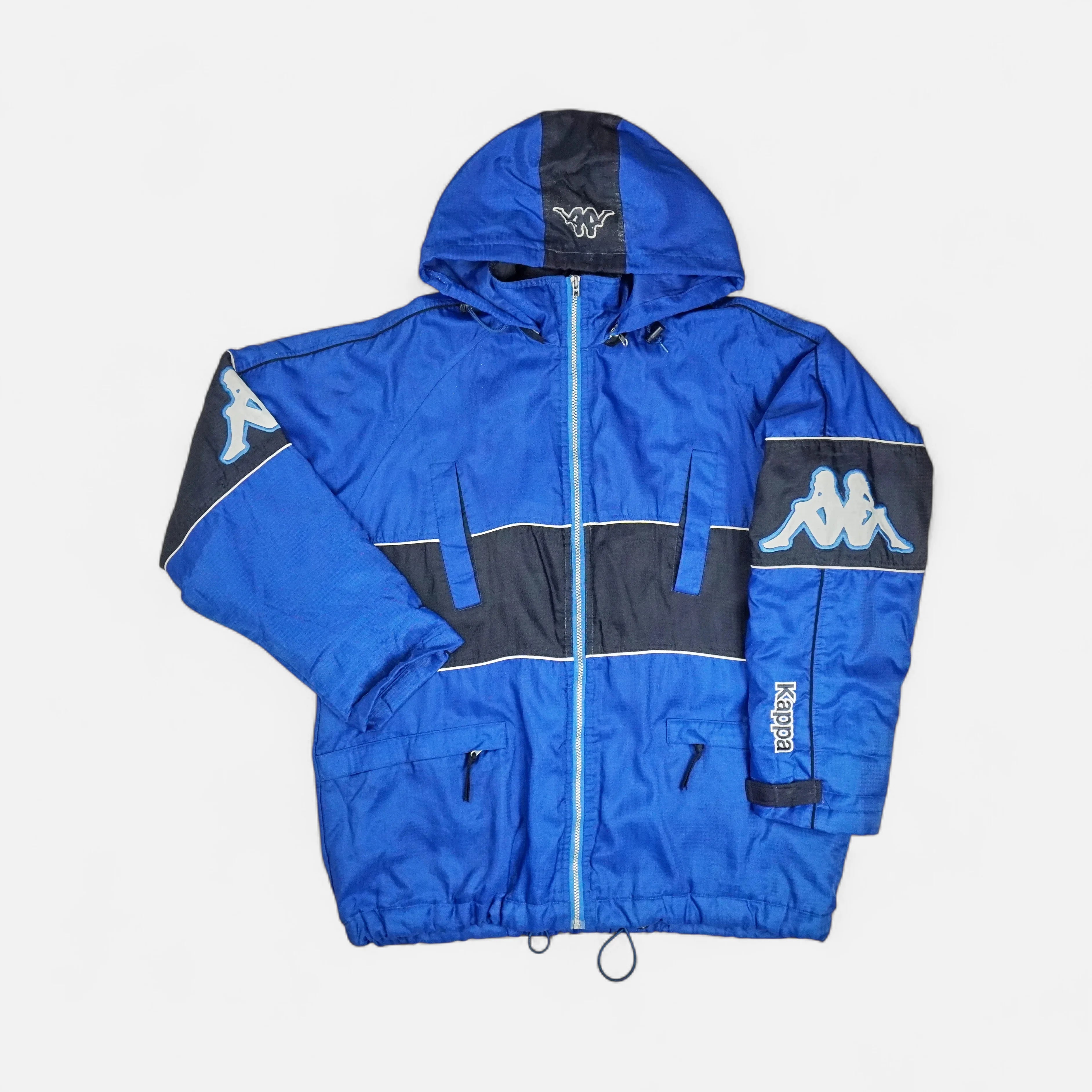 Vintage Kappa Blue Hooded sports jacket (XL)