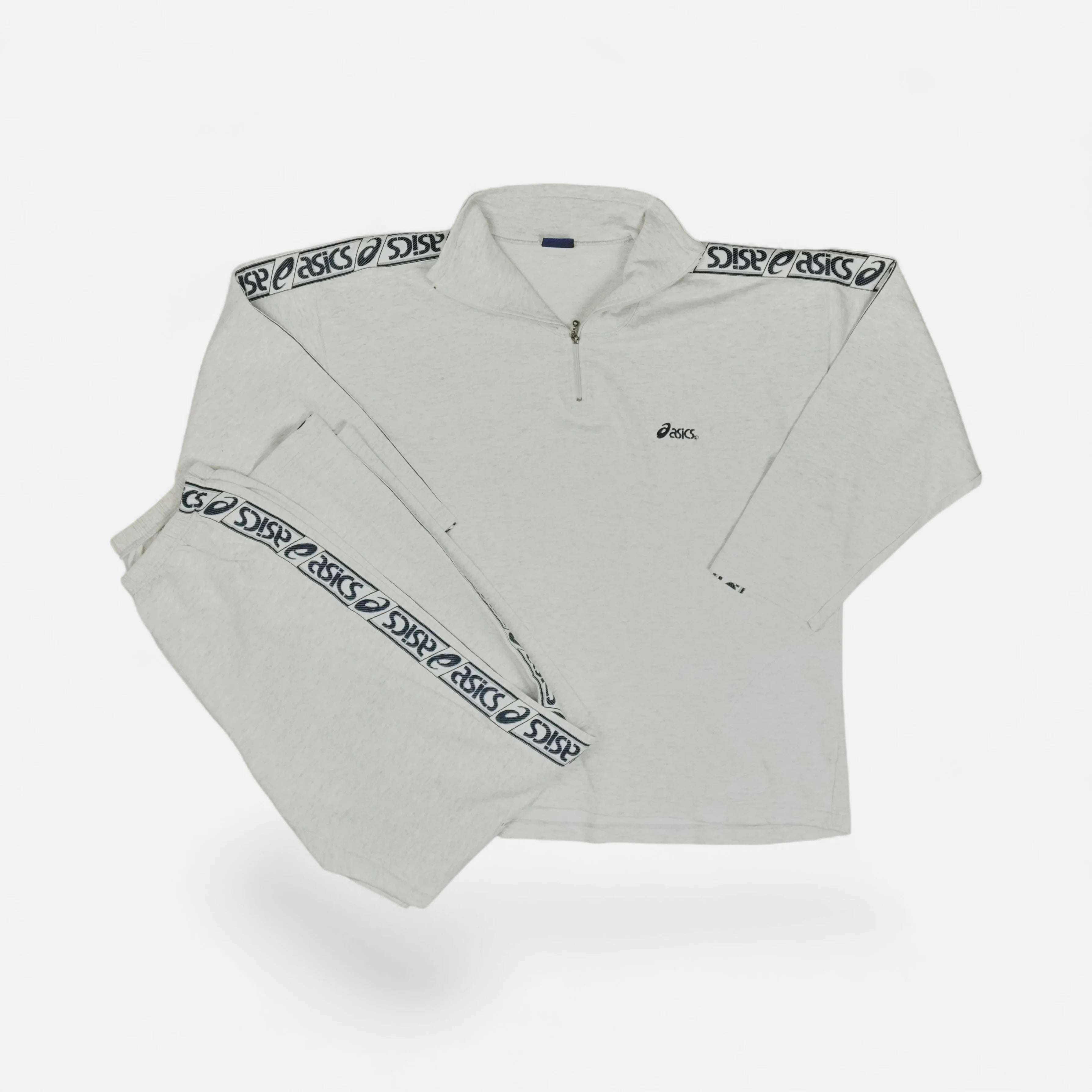 Vintage Asics White Tracksuit (top and pants set) (L)