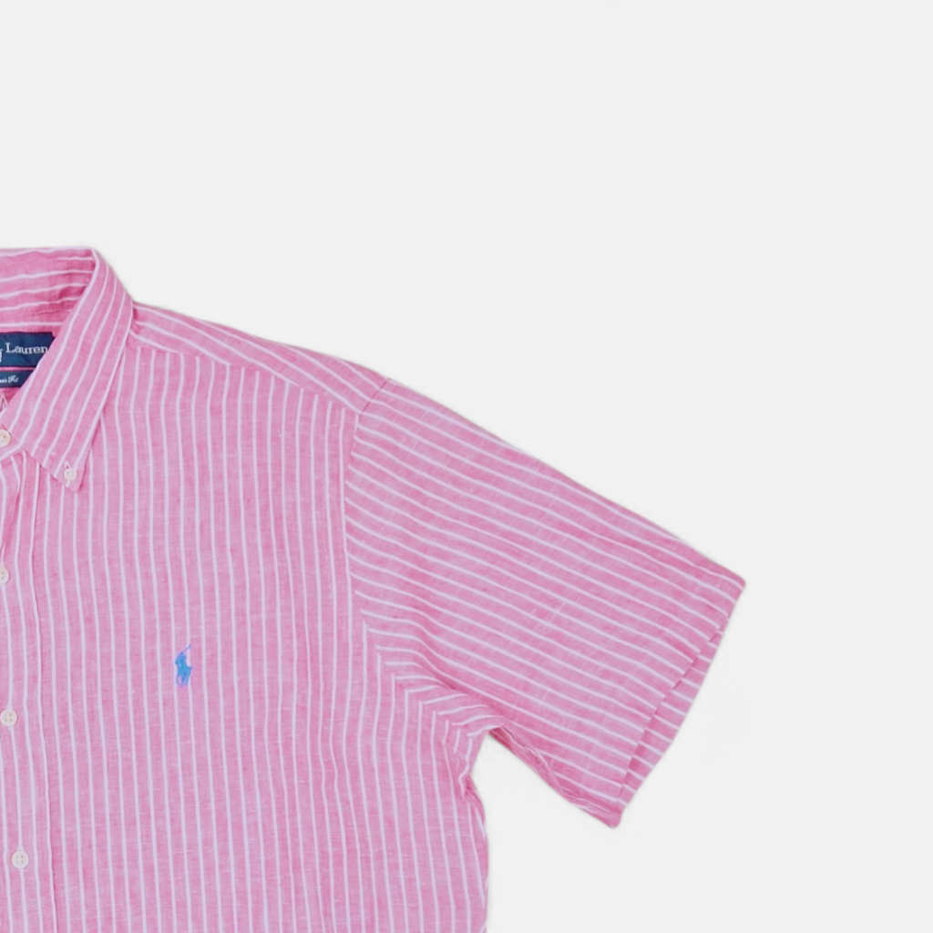 Vintage Ralph Lauren Pink Short Sleeve Shirt (M)