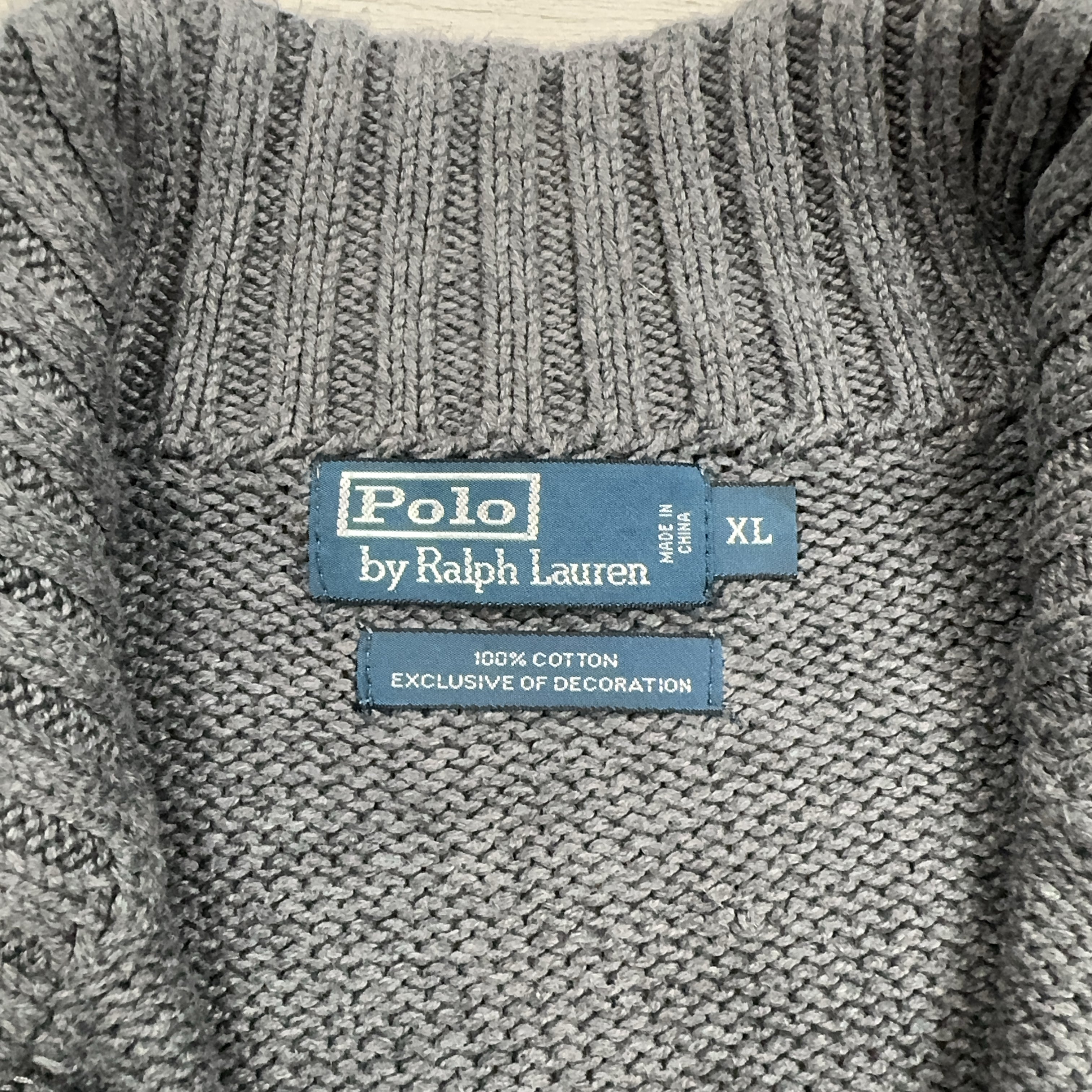 Vintage Polo By Ralph Lauren Grey 1/4 Zip (XL)