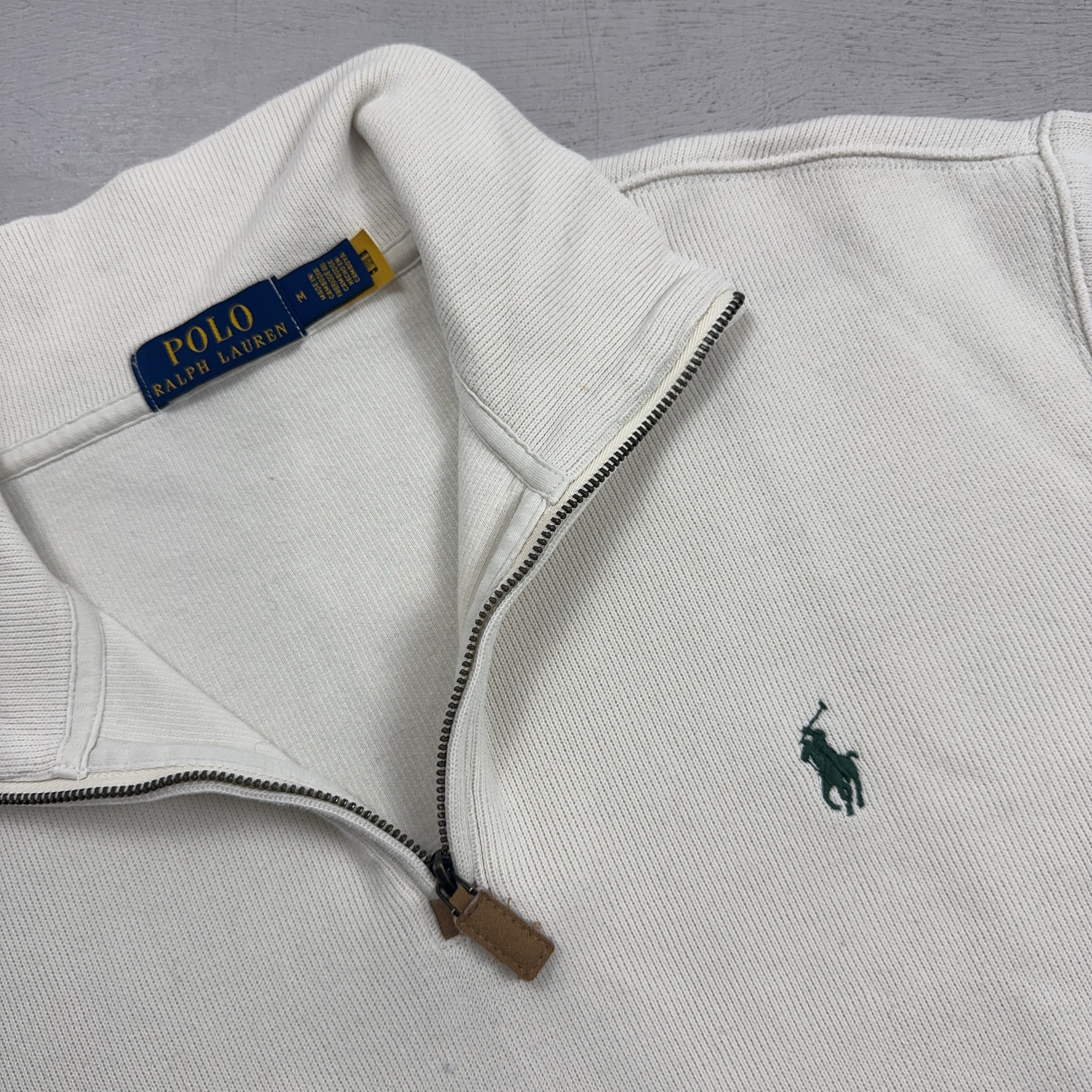 Vintage Polo Ralph Lauren White 1/4 Zip (M)