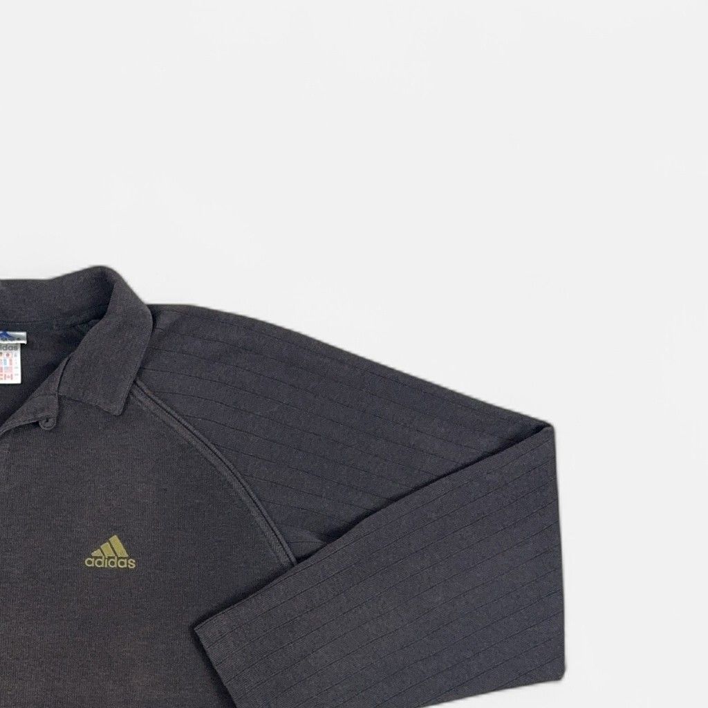 Vintage Adidas Dark Grey V-Neck Sweatshirt (L)