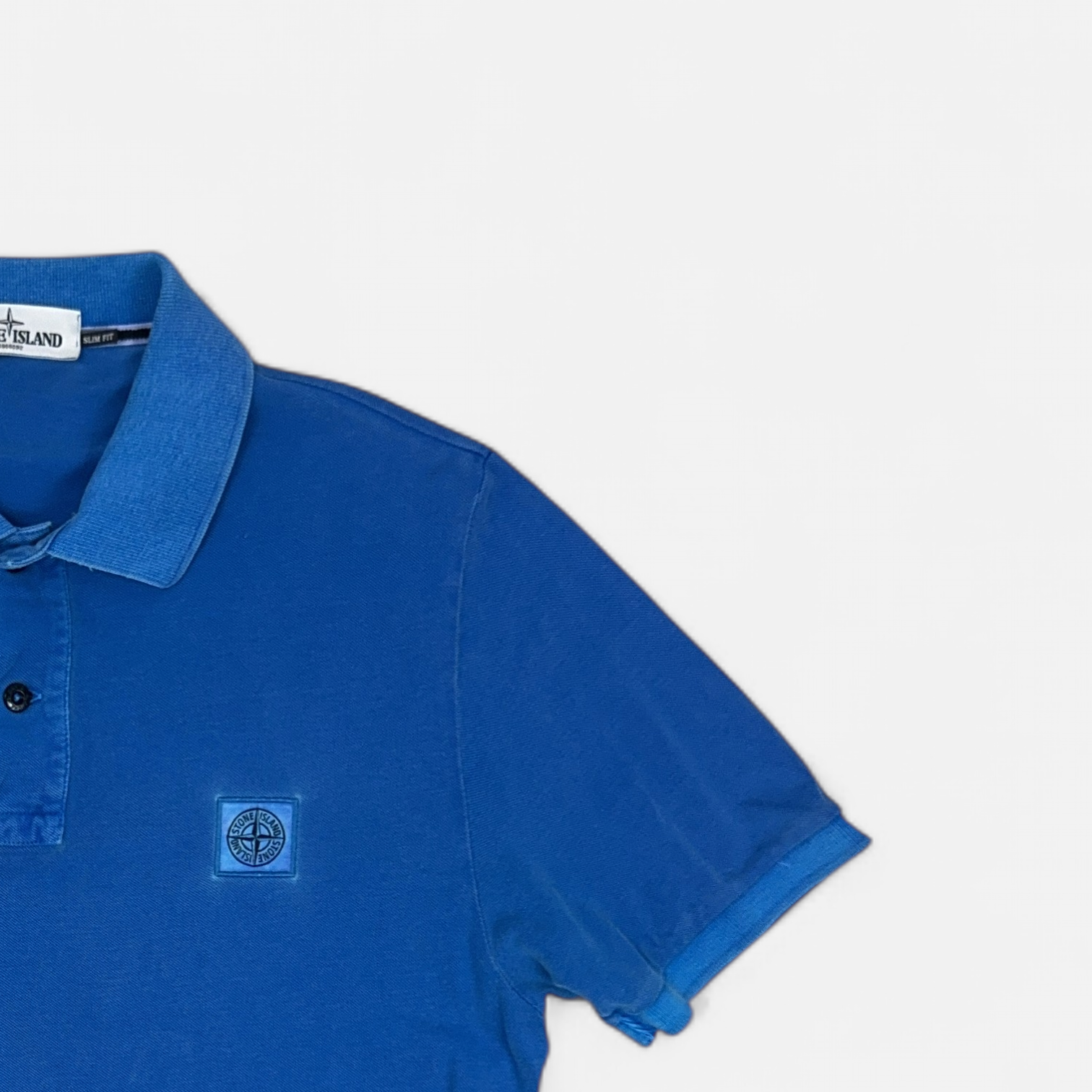 Vintage Stone Island Blue Polo Shirt (L) detail