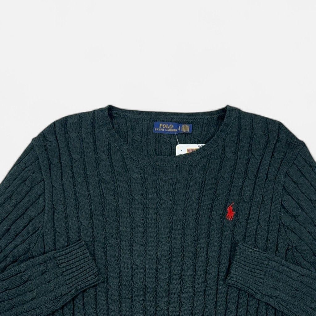 Vintage Polo Ralph Lauren Green Knit Jumper (L)