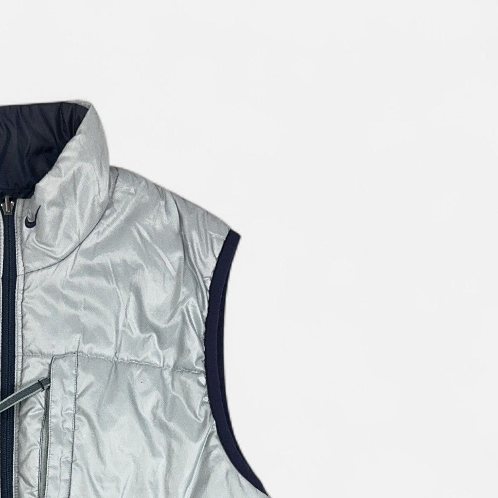 Vintage Nike Blue And Silver Reversible Gilet (M)