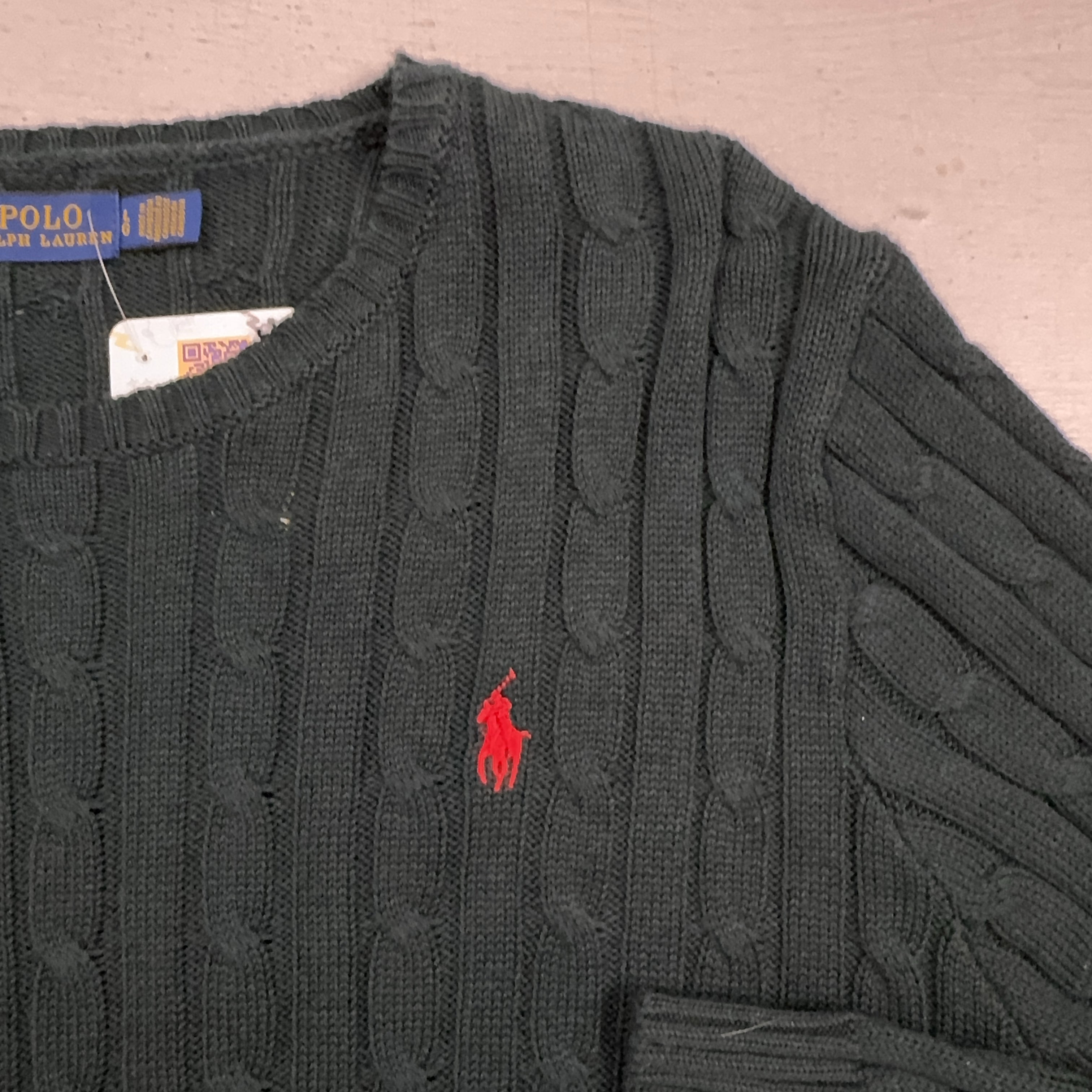 Vintage Polo Ralph Lauren Green Knit Jumper (L)
