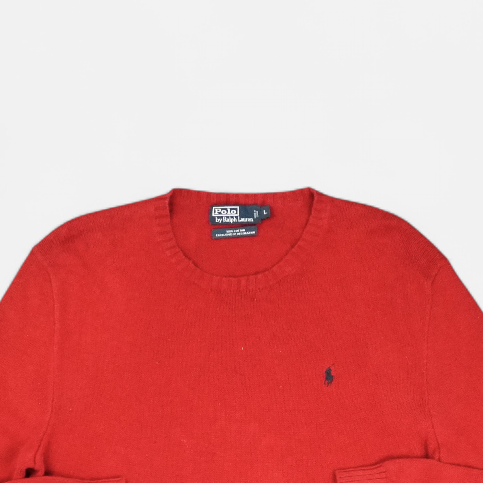 Vintage Polo By Ralph Lauren Red Knit Jumper (L)