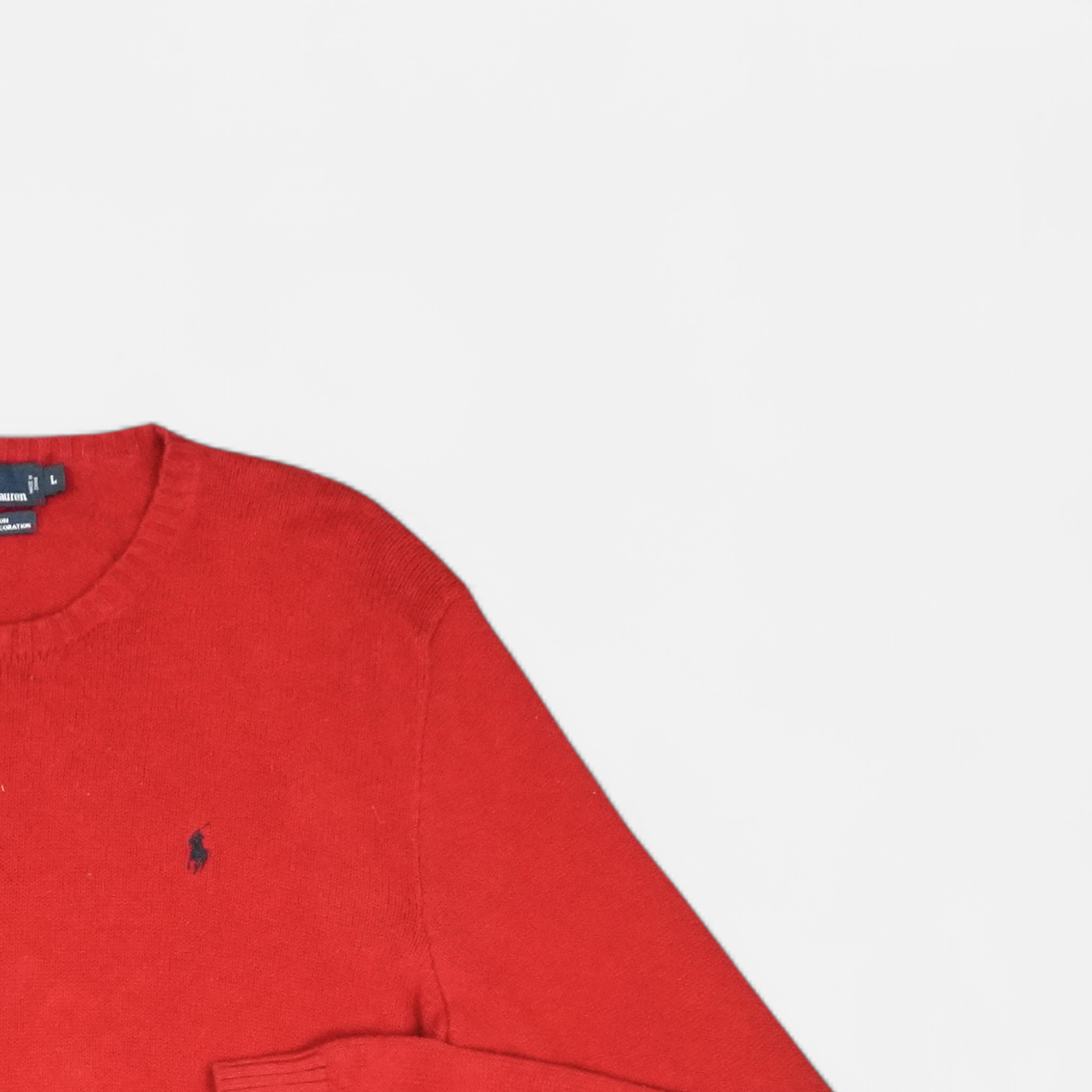 Vintage Polo By Ralph Lauren Red Knit Jumper (L)