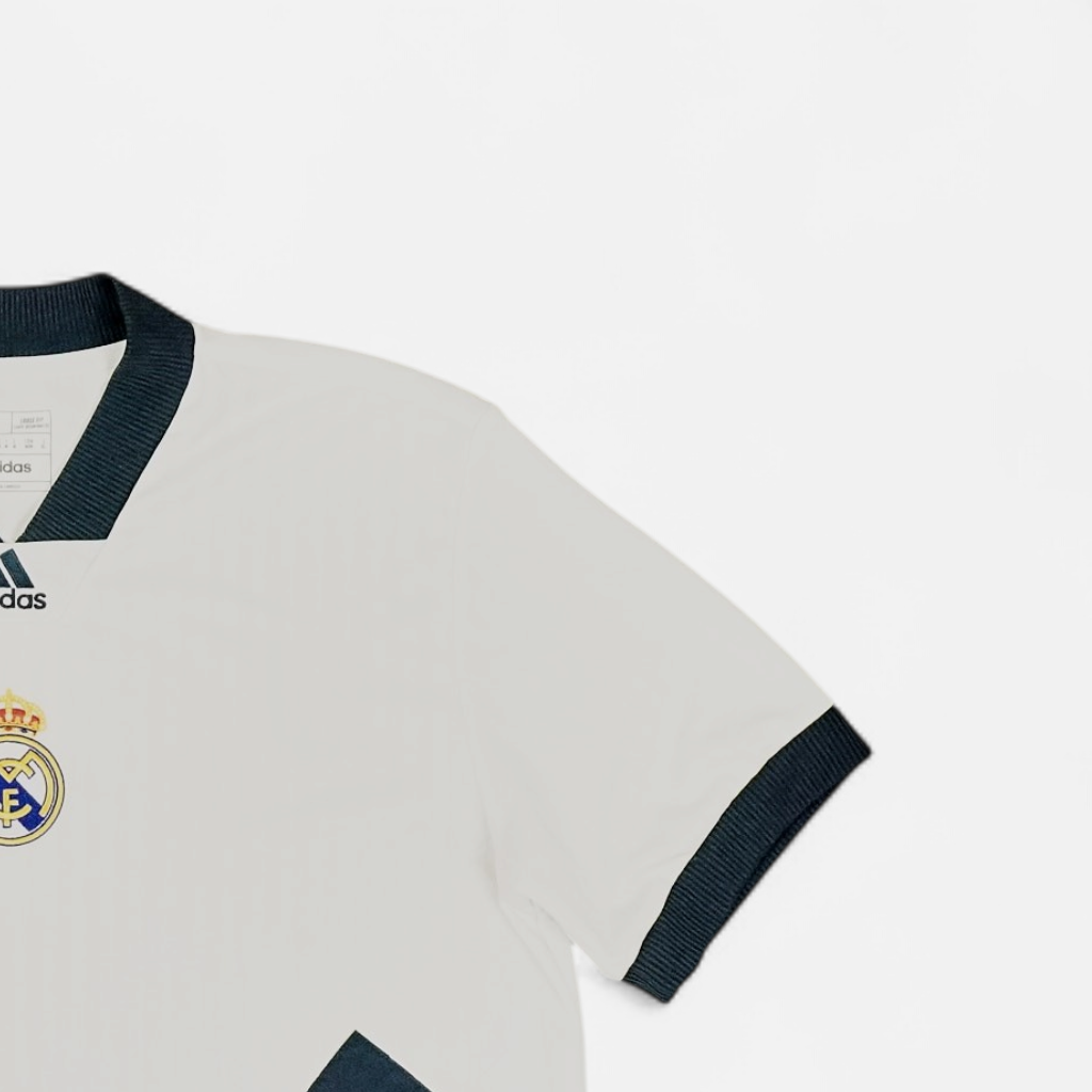 Vintage Adidas White Football Shirt (M)