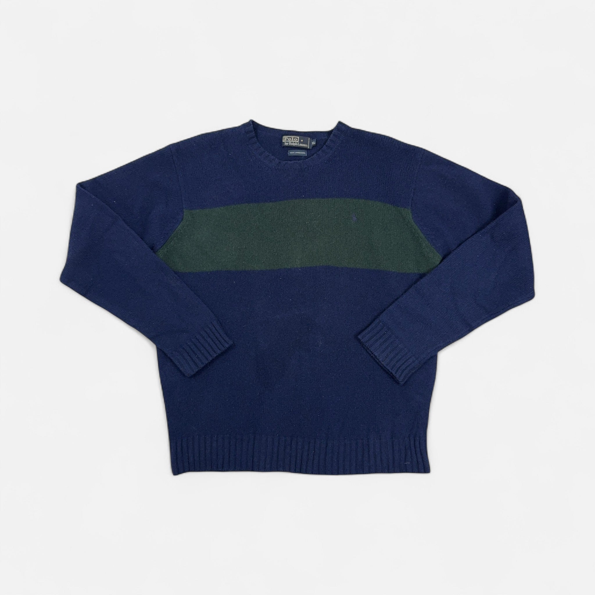 Vintage Polo By Ralph Lauren Blue Knit Jumper (XL)