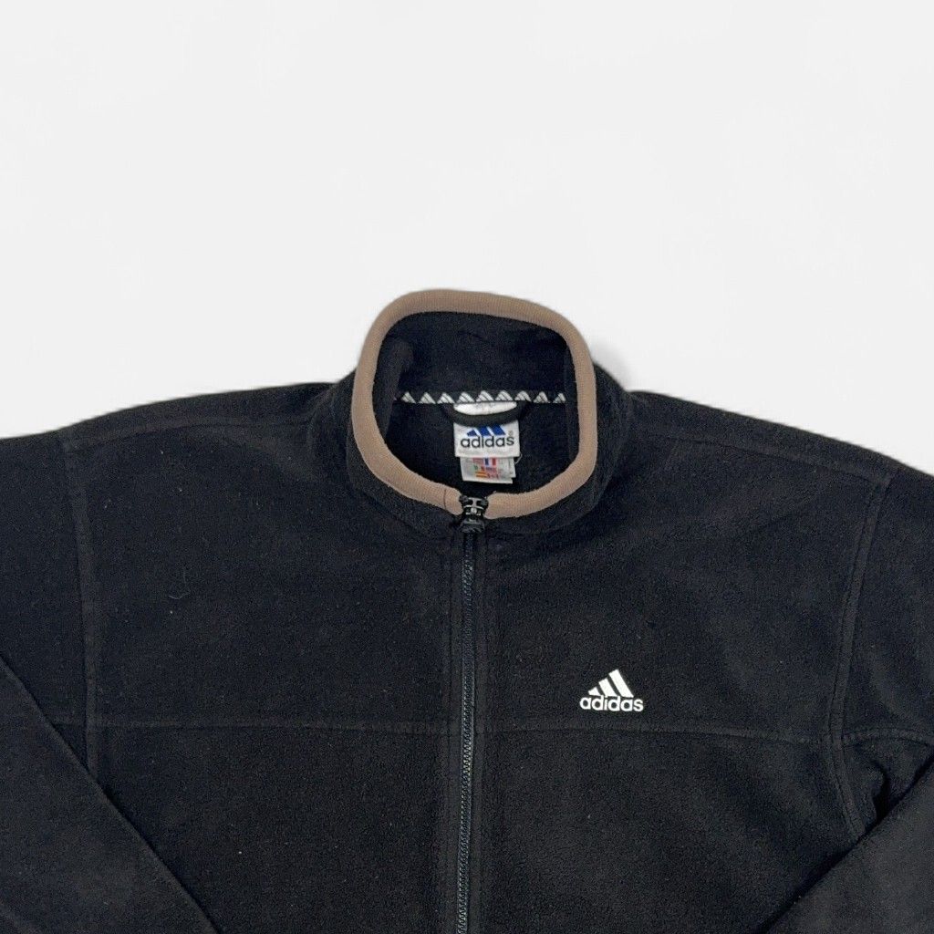 Vintage Adidas Black Zip Up Fleece (L)