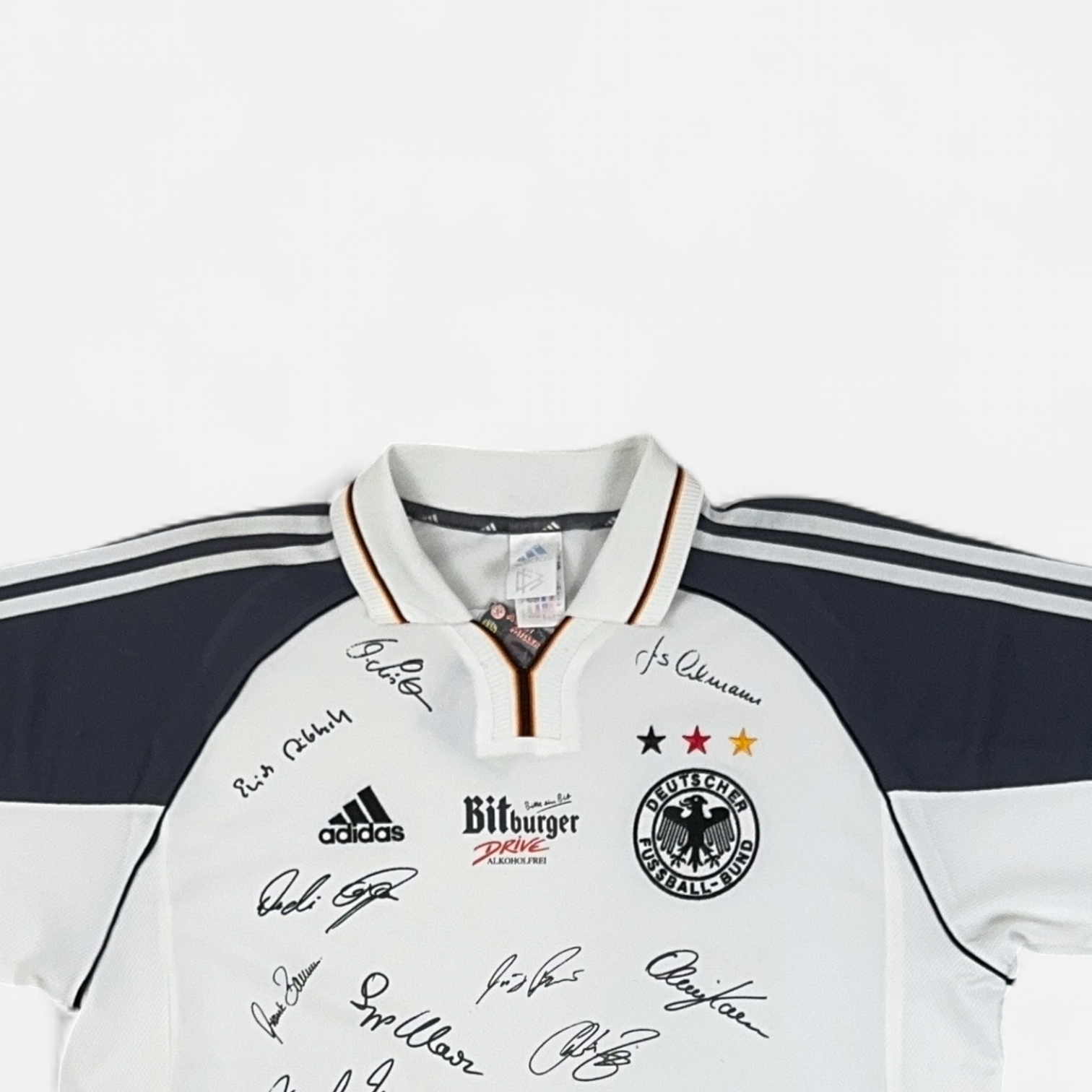 Vintage Adidas White Football Shirt (L)