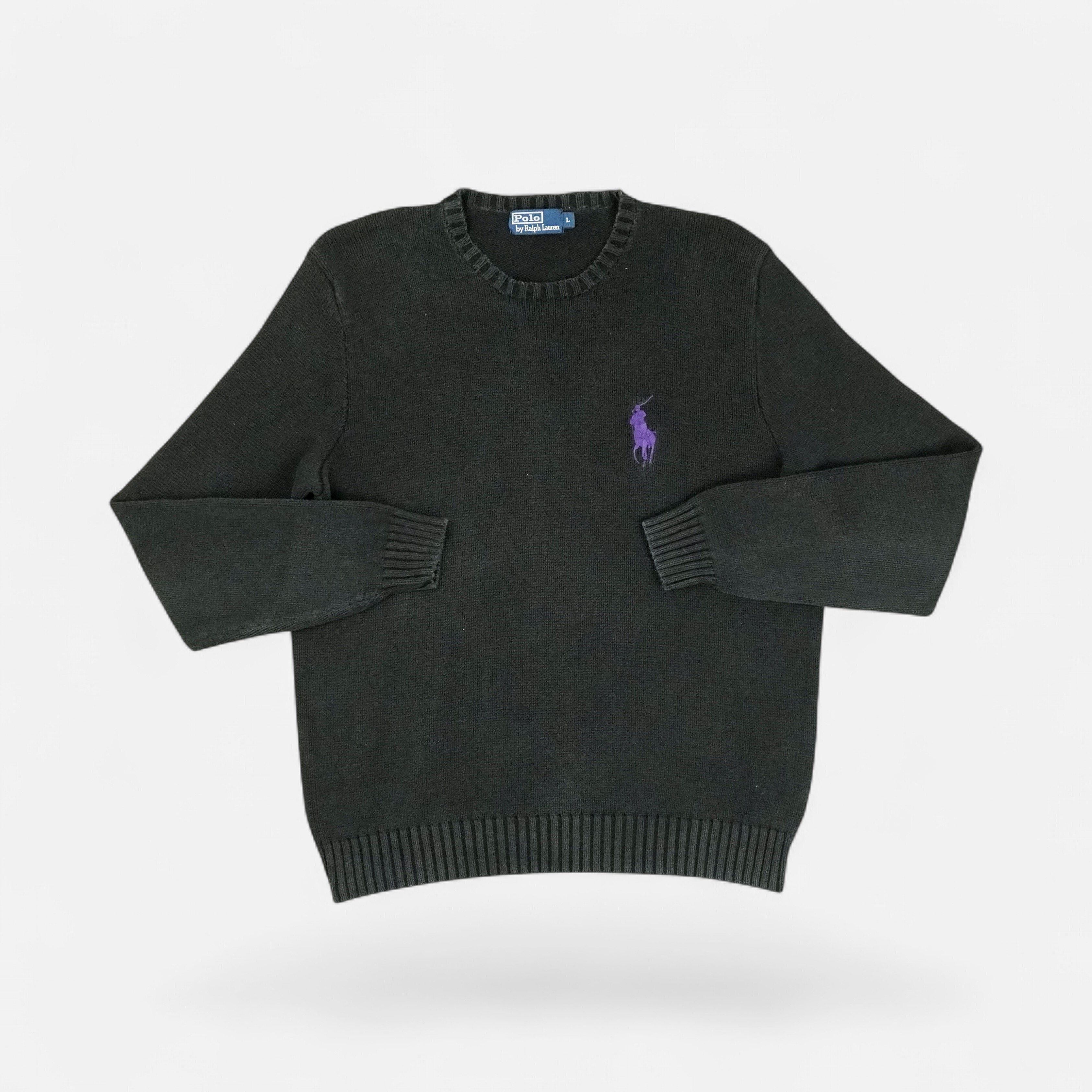 Vintage Polo By Ralph Lauren Black Knit Jumper (L)