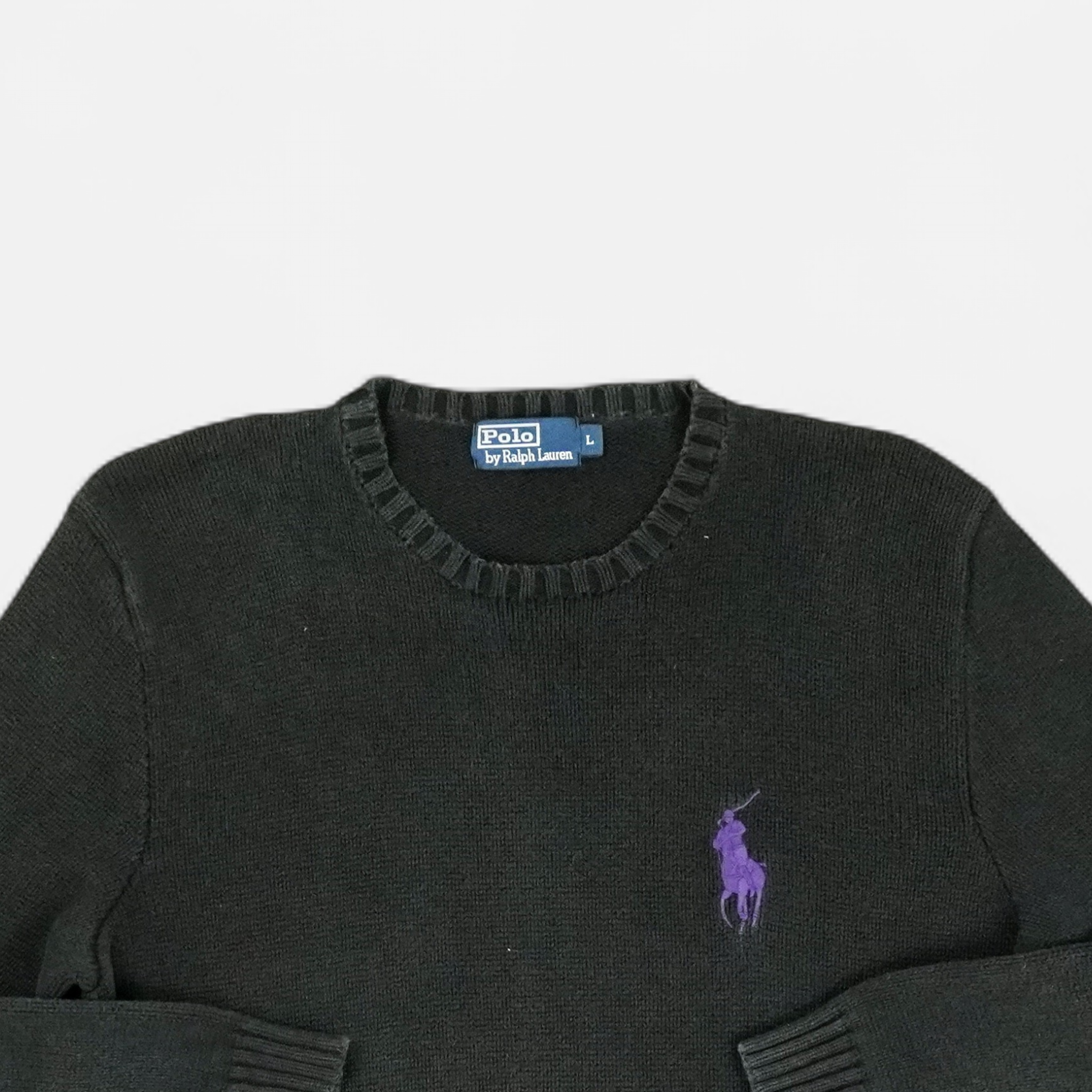 Vintage Polo By Ralph Lauren Black Knit Jumper (L)