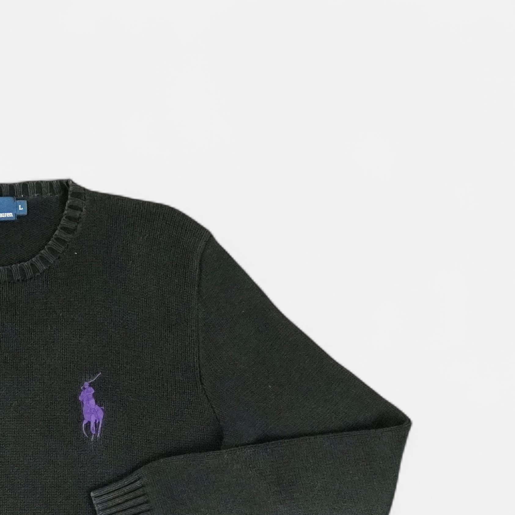 Vintage Polo By Ralph Lauren Black Knit Jumper (L)