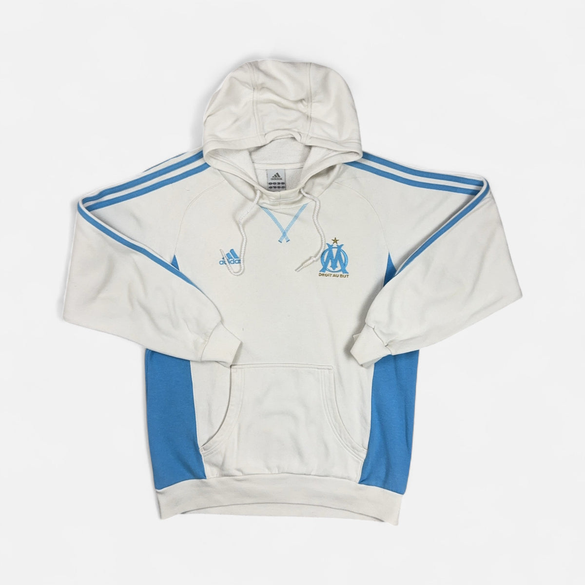 Vintage Adidas White Olympique De Marseille Hoodie (M)