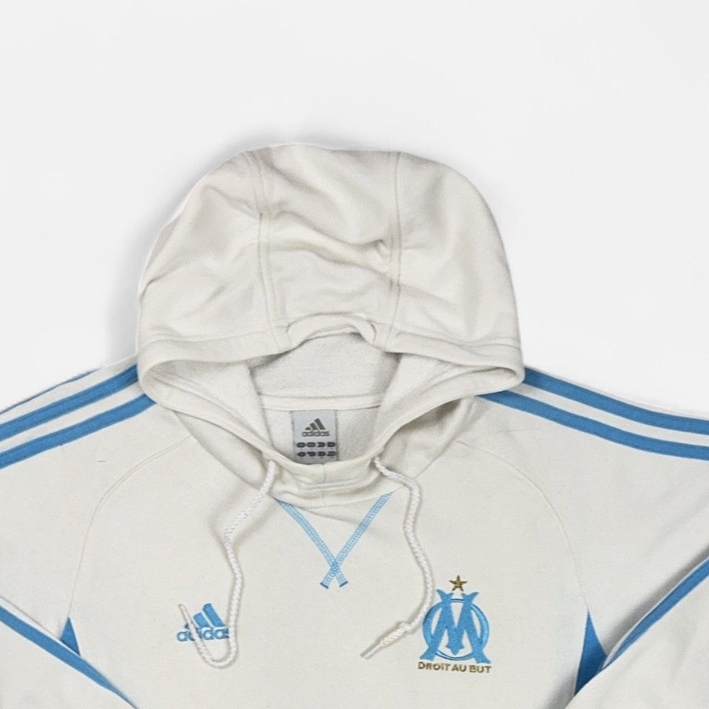 Vintage Adidas White Olympique De Marseille Hoodie (M)