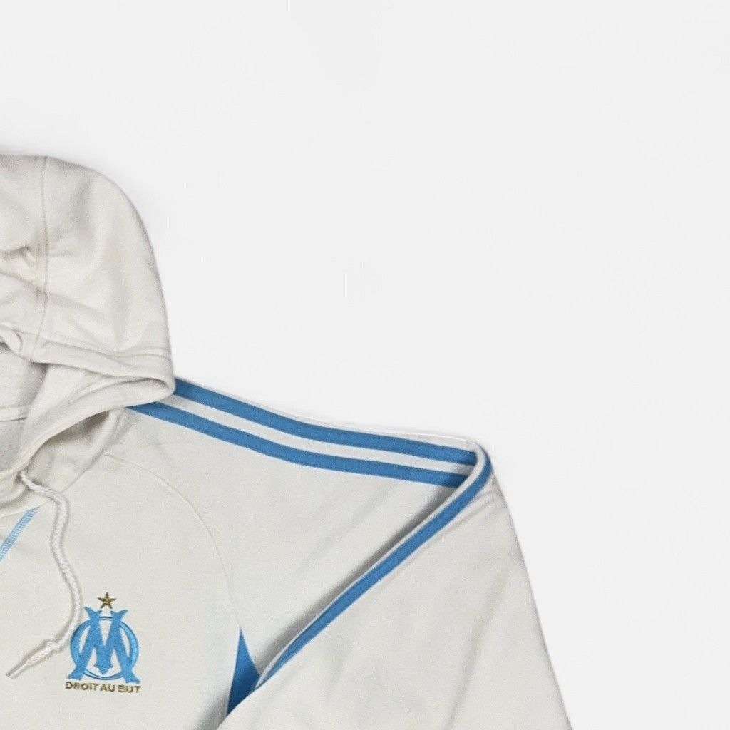 Vintage Adidas White Olympique De Marseille Hoodie (M)