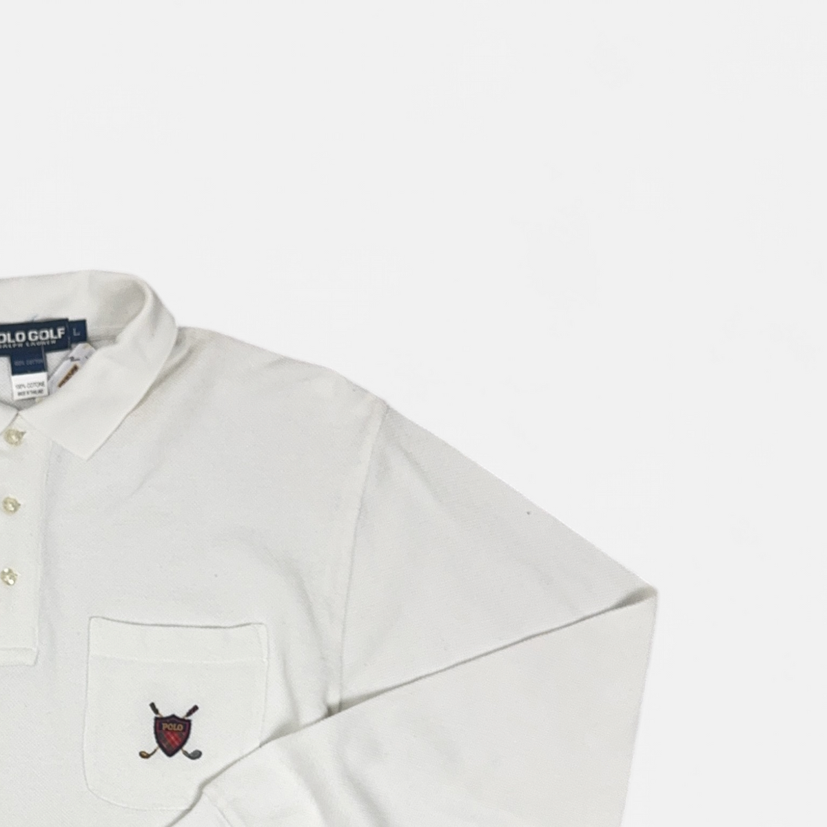 Vintage Polo Golf White 1/4 Zip (L) detail