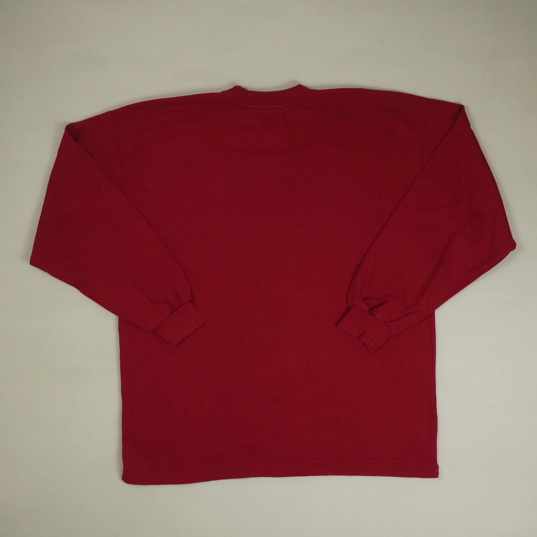 Vintage Red Nike Embroidered Embossed Swoosh Oversized Sweatshirt (XL)