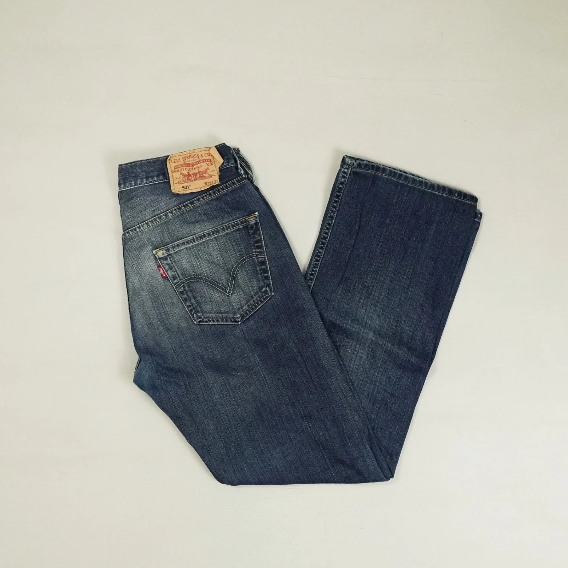 Vintage Levis 501's Blue Trousers (34 X 32)