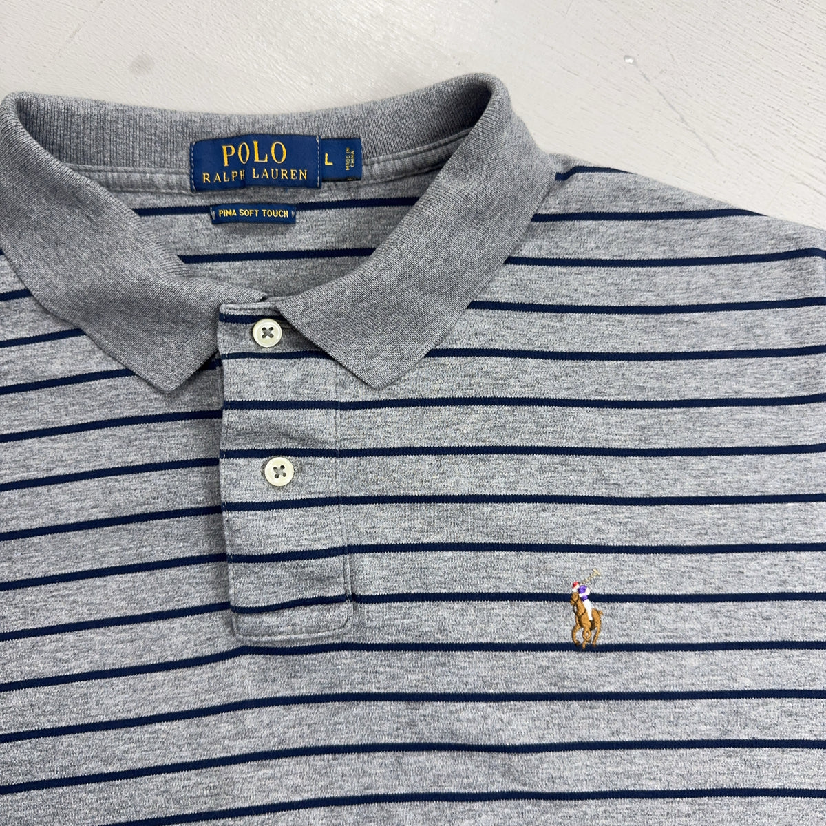 Vintage Ralph Lauren Grey Polo Shirt (L)
