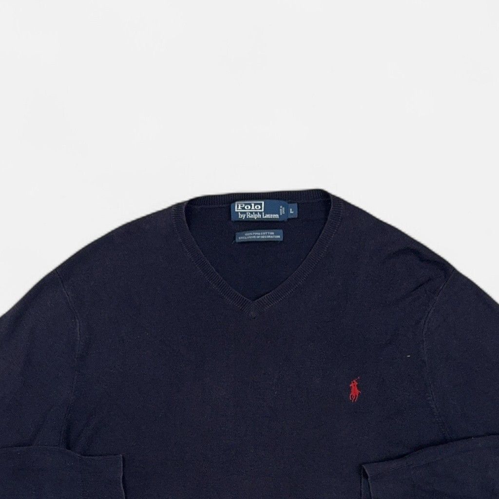 Vintage Polo By Ralph Lauren Blue Knit Jumper (L)