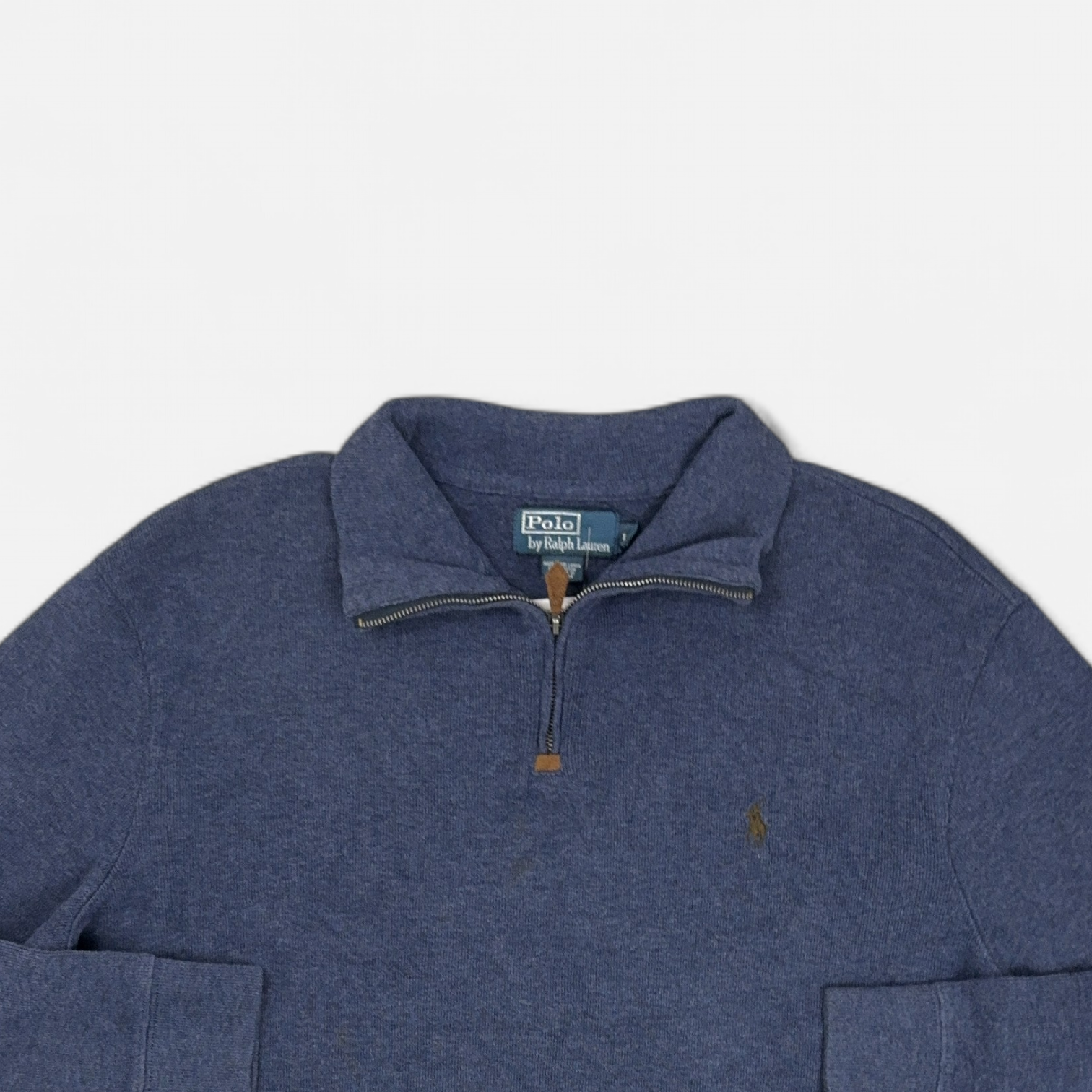 Vintage Polo Ralph Lauren Blue 1/4 Zip detail