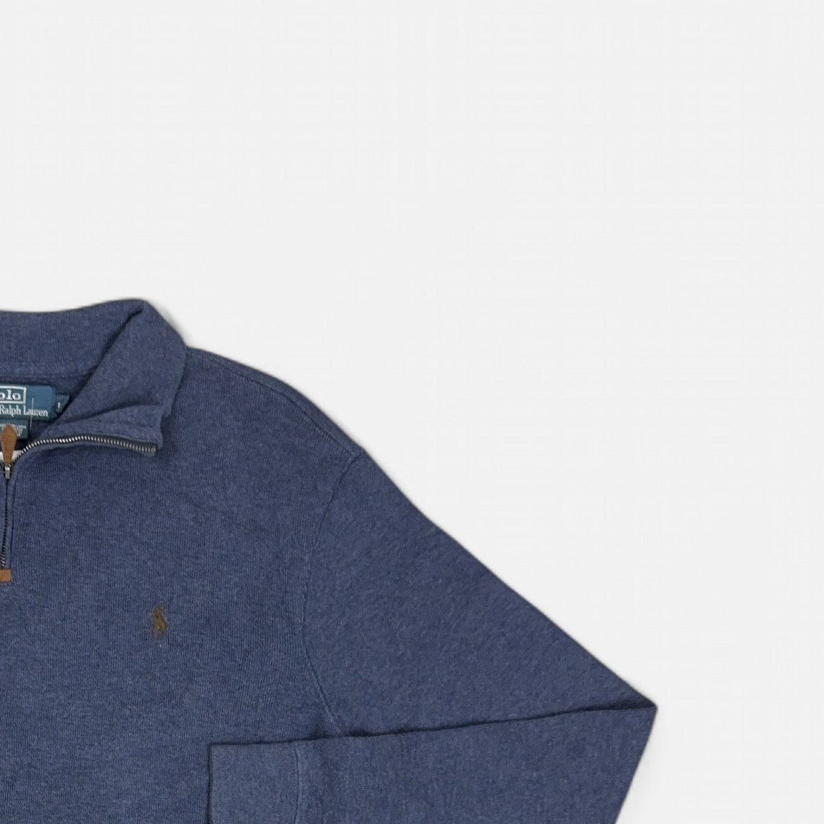 Vintage Polo Ralph Lauren Blue 1/4 Zip detail