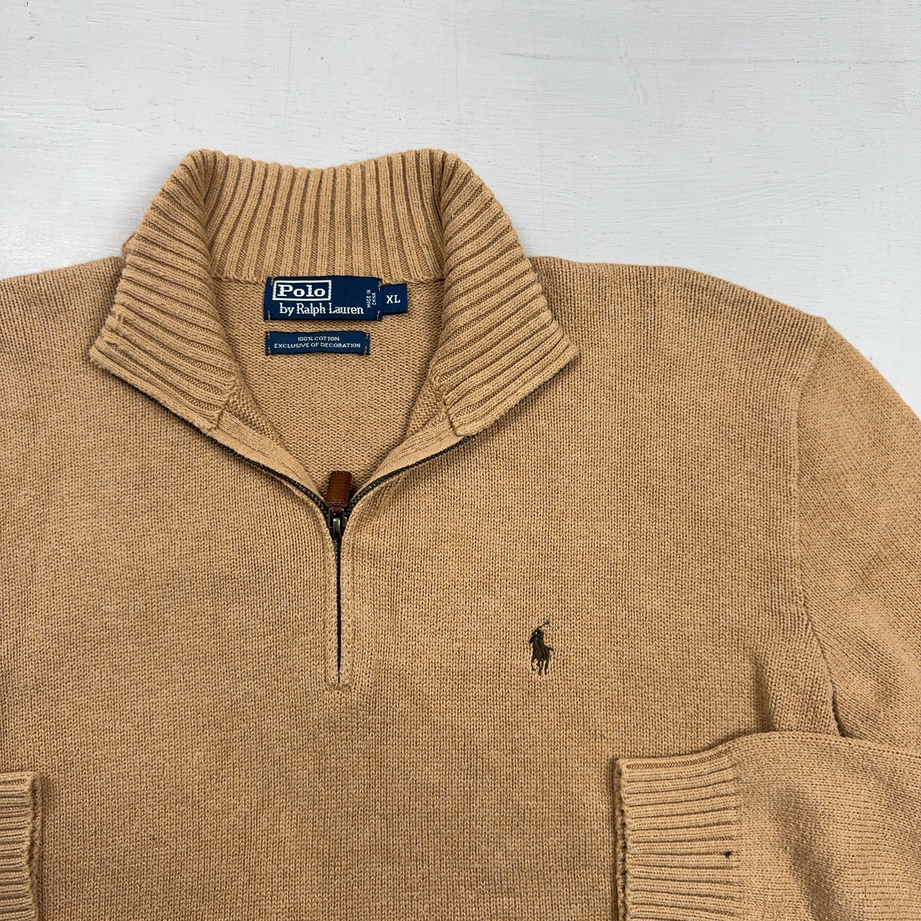 Vintage Polo By Ralph Lauren Brown 1/4 Zip (XL)