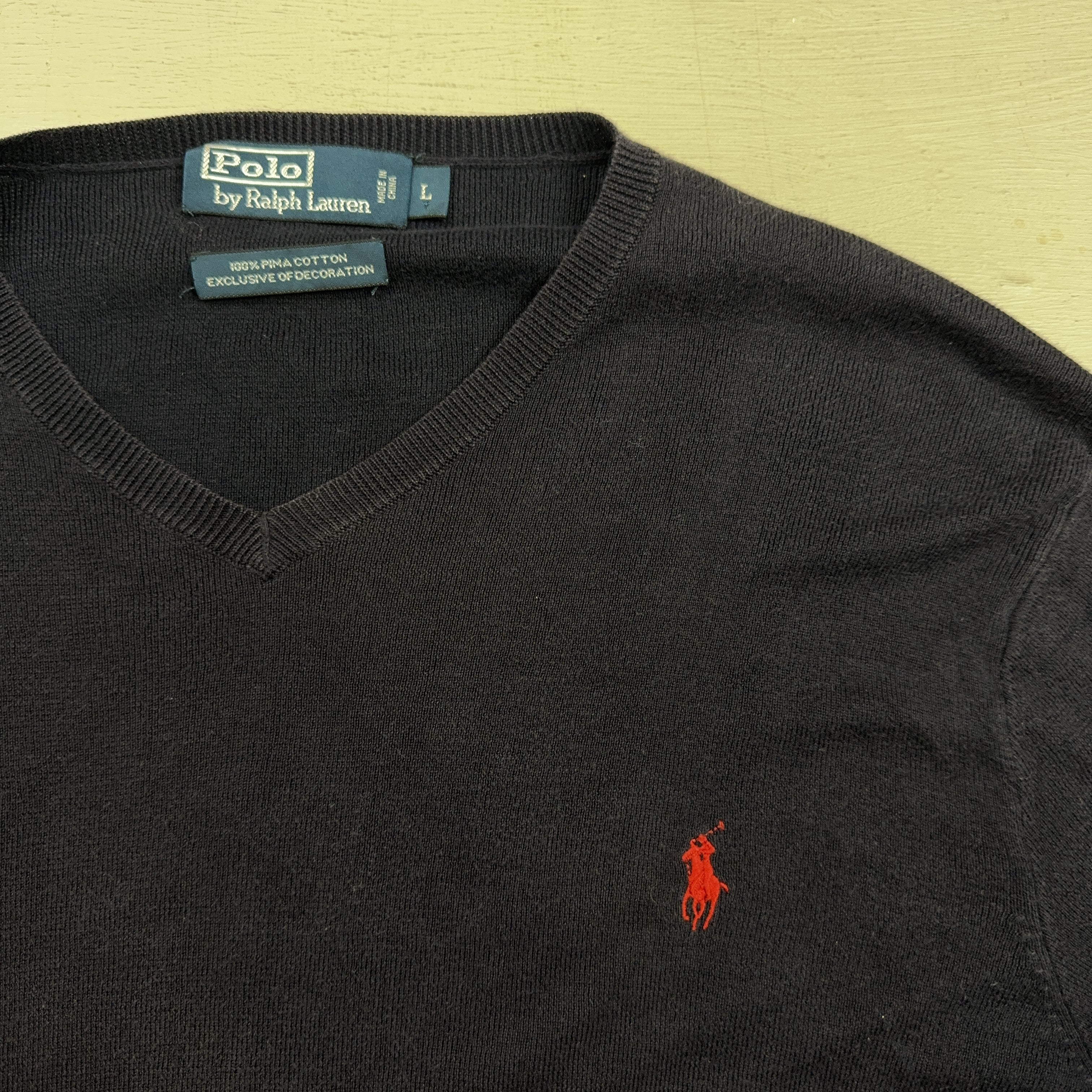 Vintage Polo By Ralph Lauren Blue Knit Jumper (L)