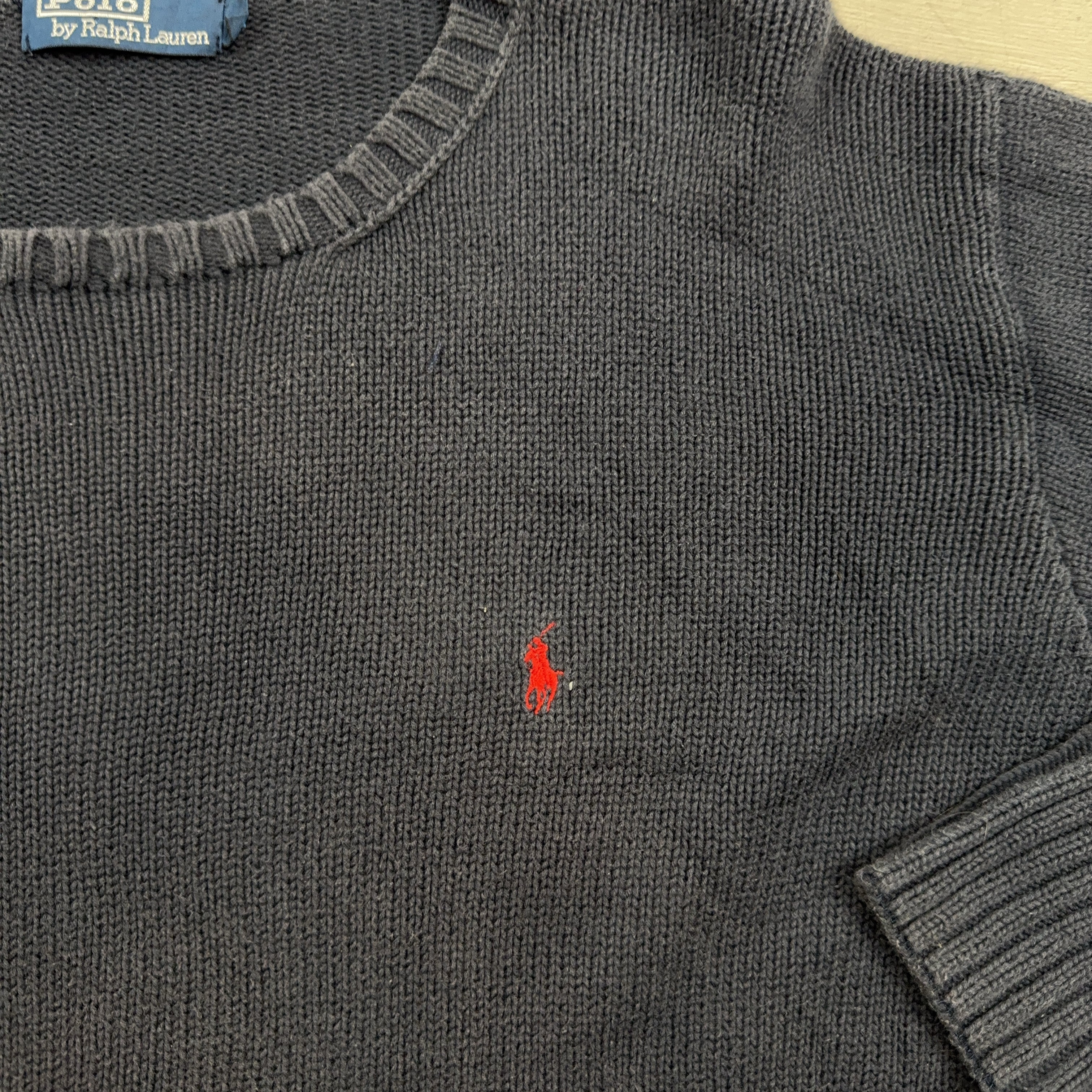 Vintage Polo Ralph Lauren Blue Knit Jumper (L)