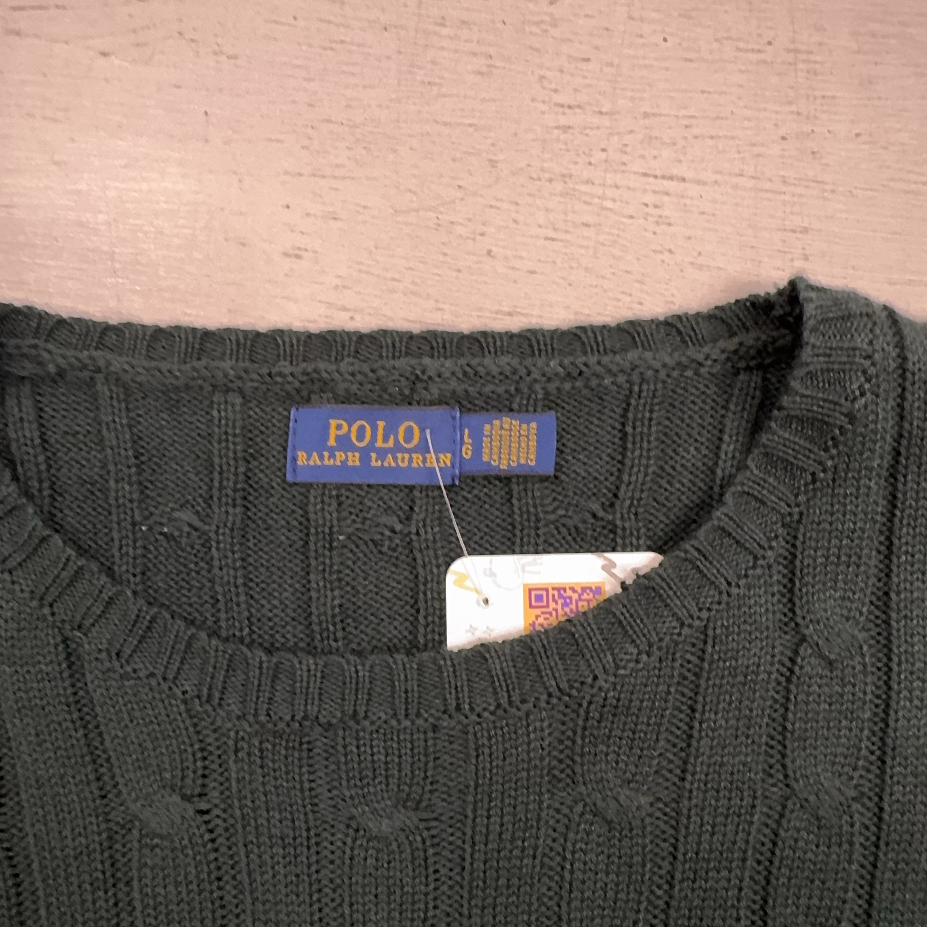 Vintage Polo Ralph Lauren Green Knit Jumper (L)