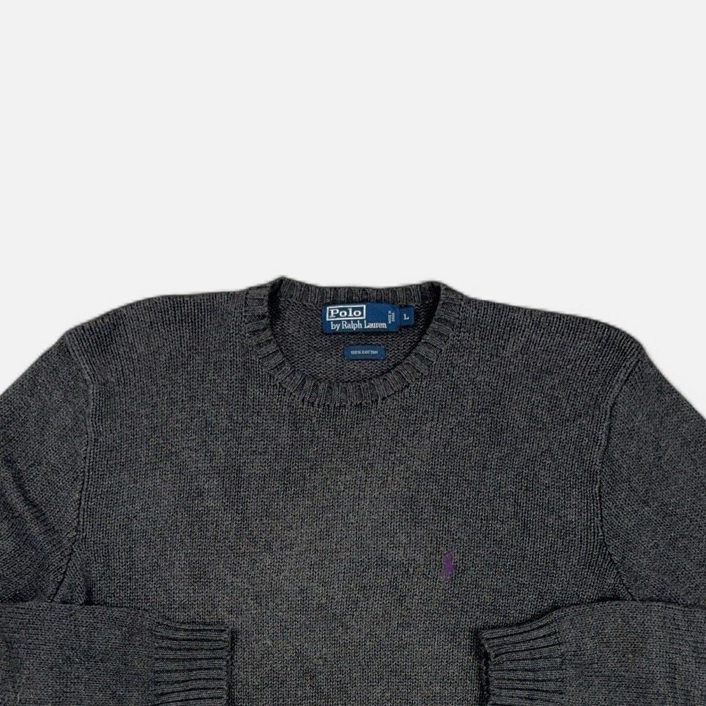 Vintage Polo Ralph Lauren Grey Knit Jumper (L)