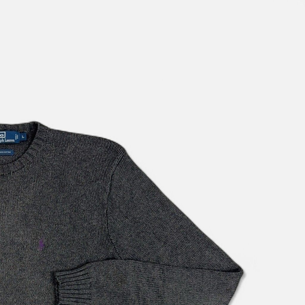 Vintage Polo Ralph Lauren Grey Knit Jumper (L)