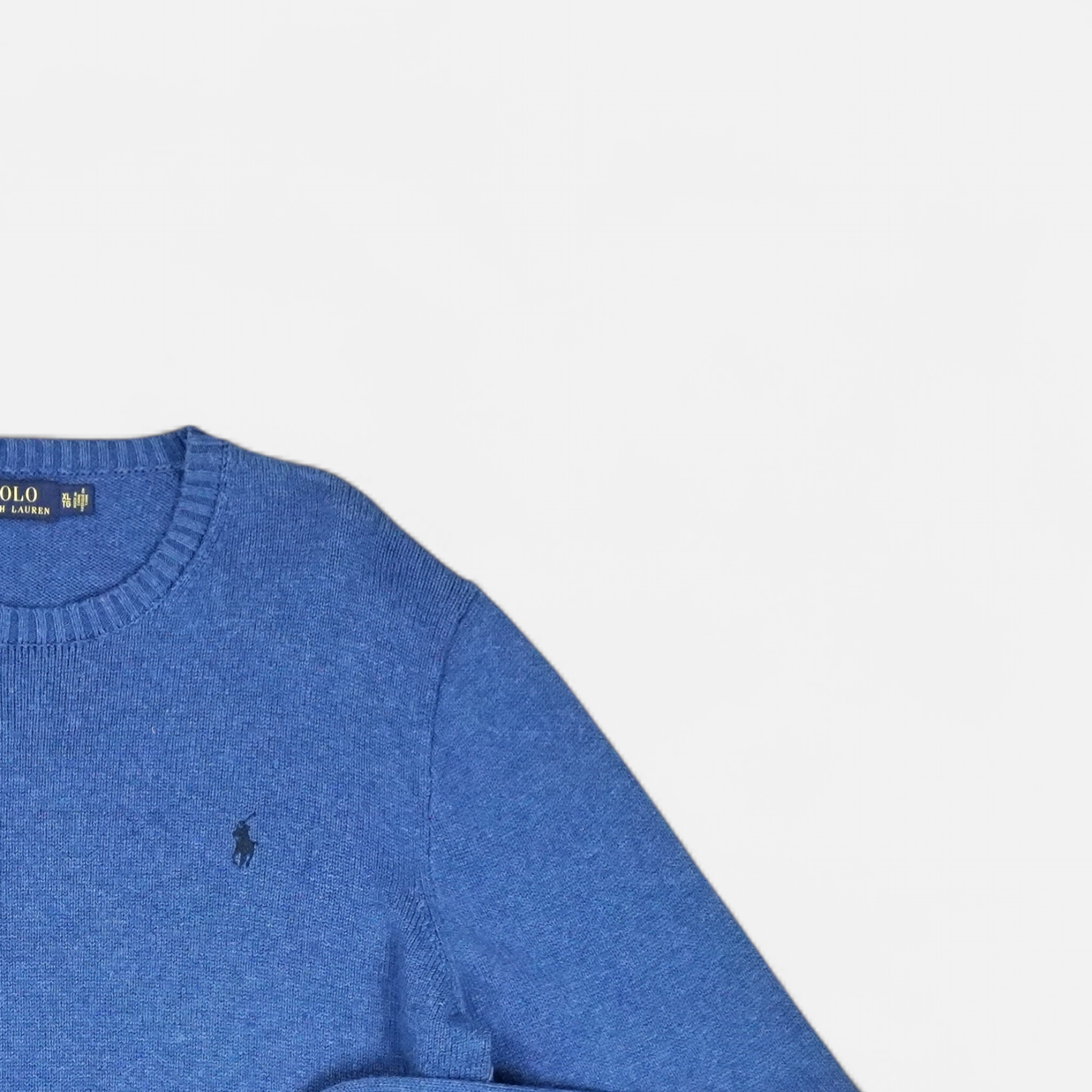 Vintage Polo Ralph Lauren Blue Knit Jumper (XL)
