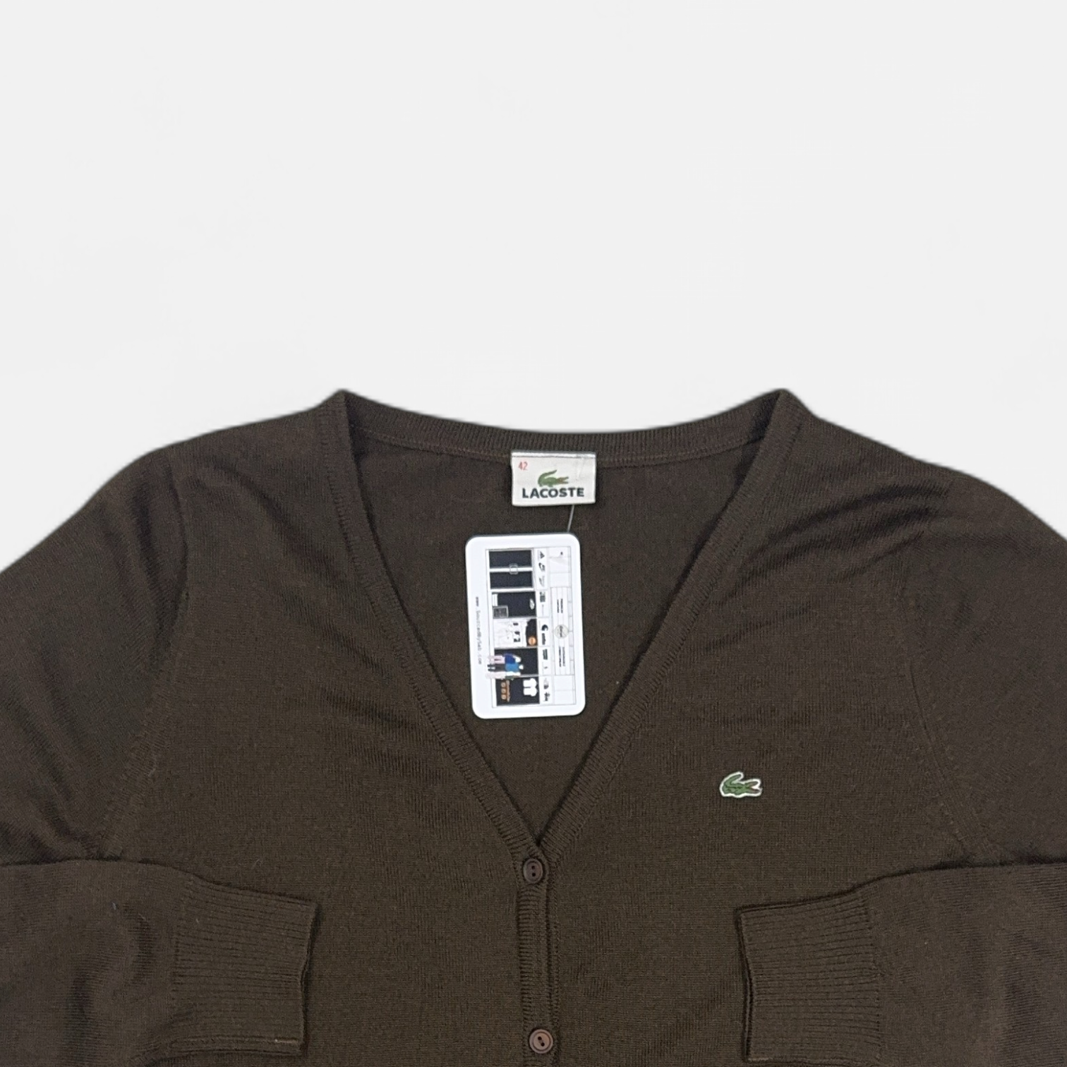 Vintage Lacoste Brown Knit Jumper detail