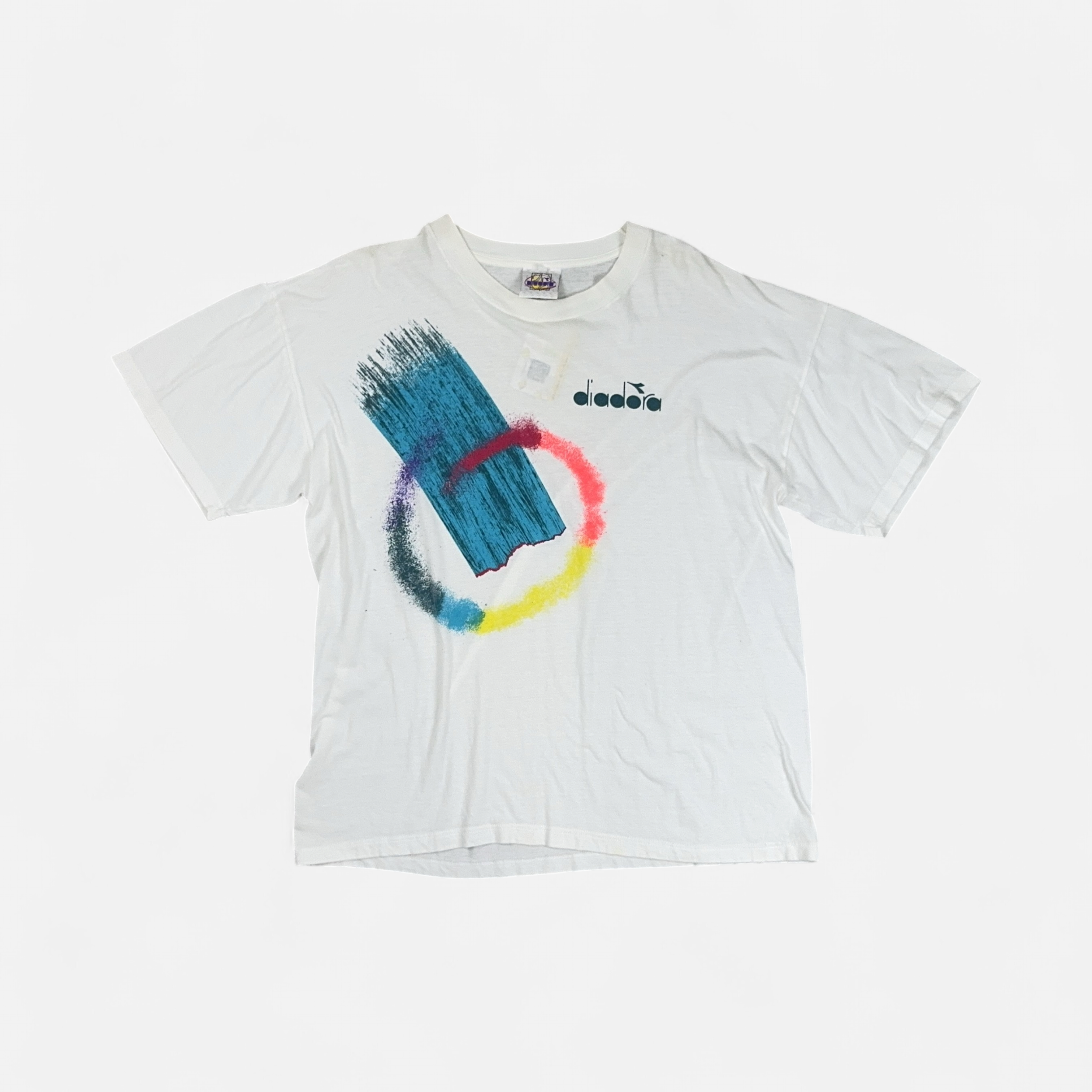 Vintage Diadora White T-shirt (XL)