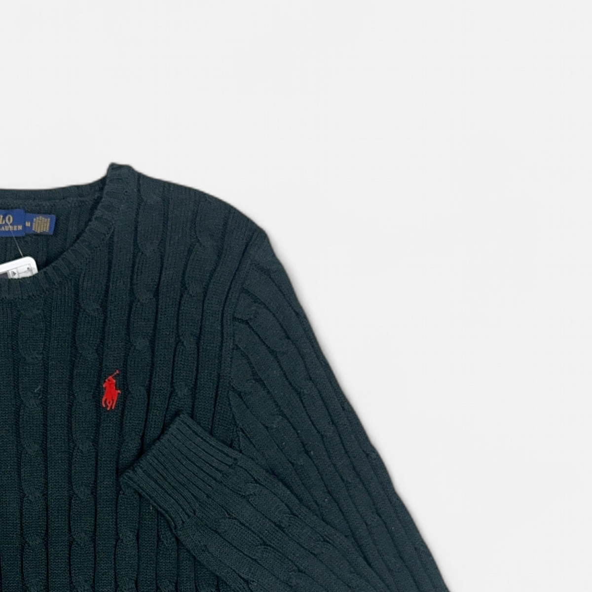 Vintage Polo Ralph Lauren Green Knit Jumper detail