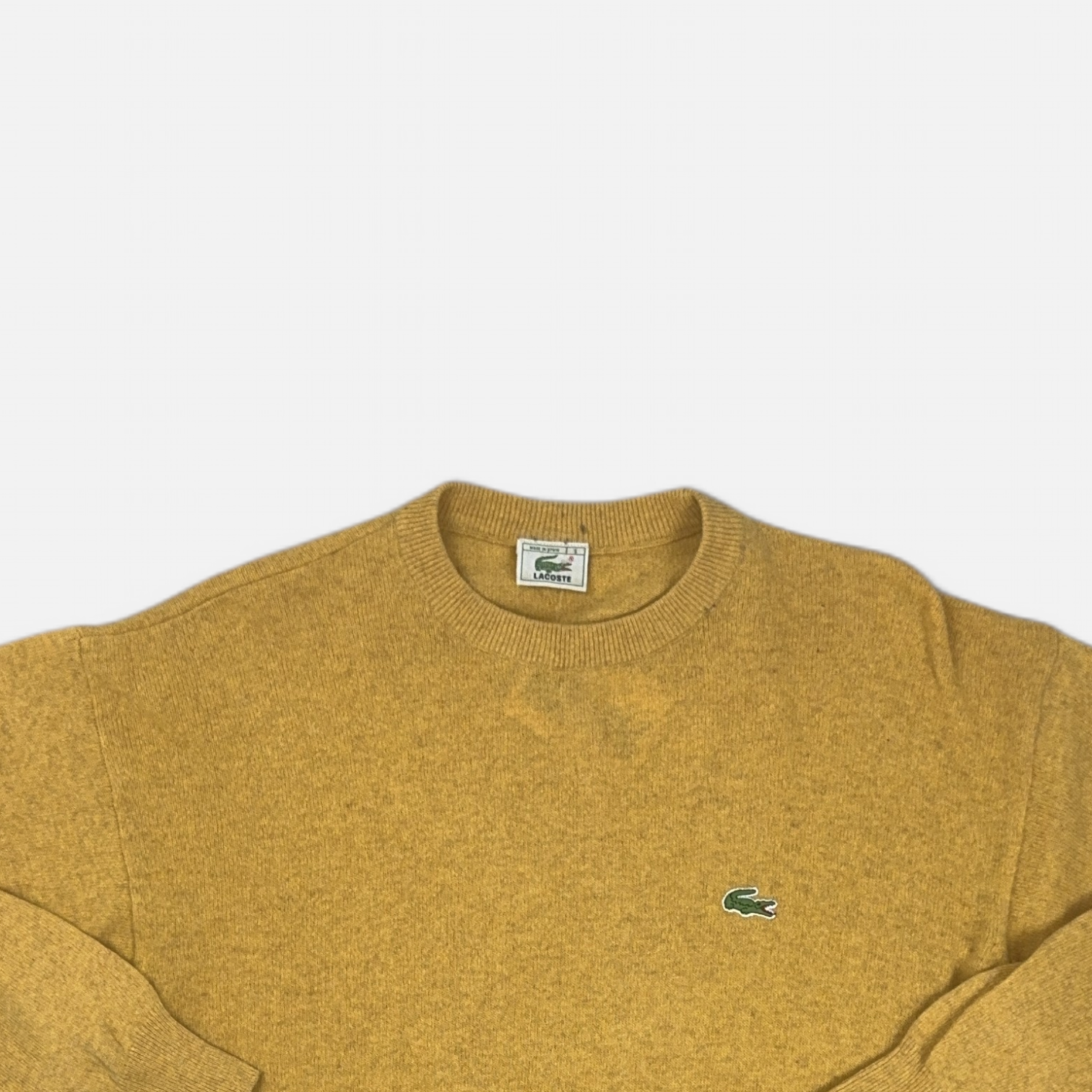 Vintage Lacoste Yellow Knit Jumper detail
