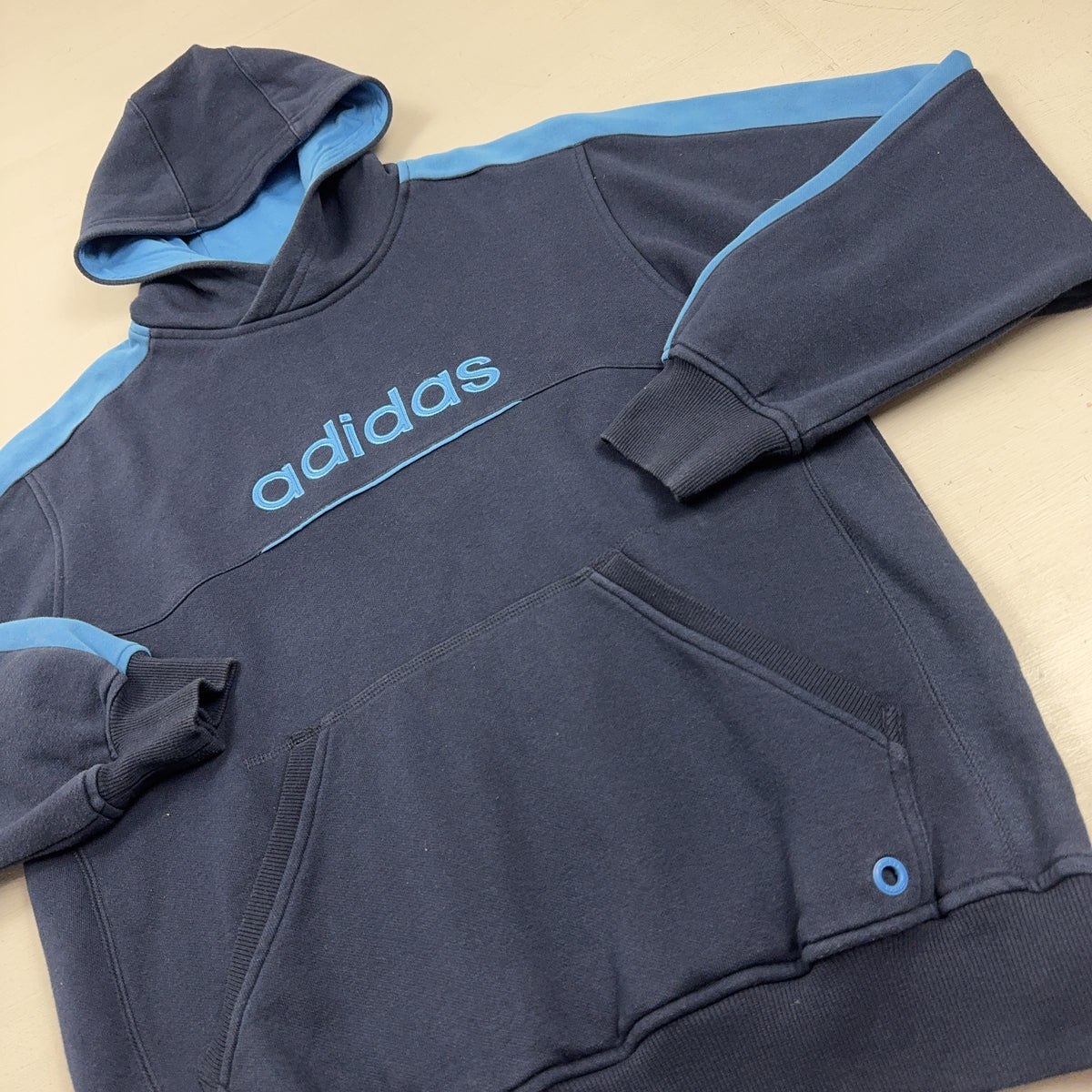 Vintage Adidas Blue Hoodie (L)