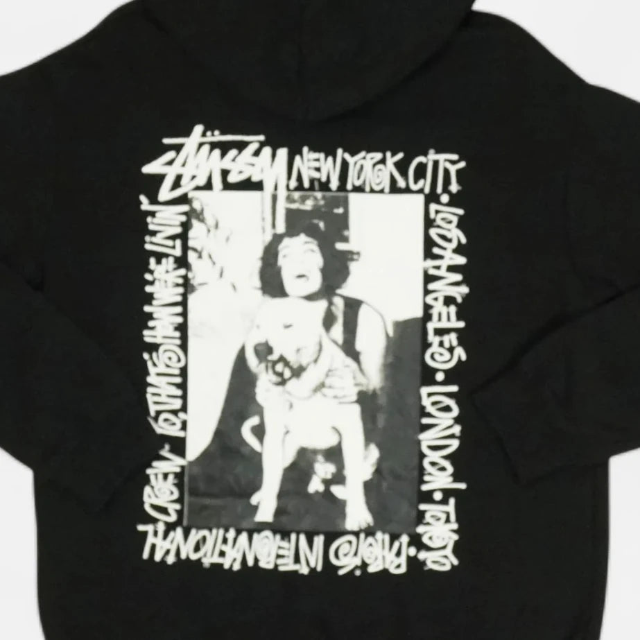 Stüssy Black Woman and Dog Graphic Stüssy Hoodie
