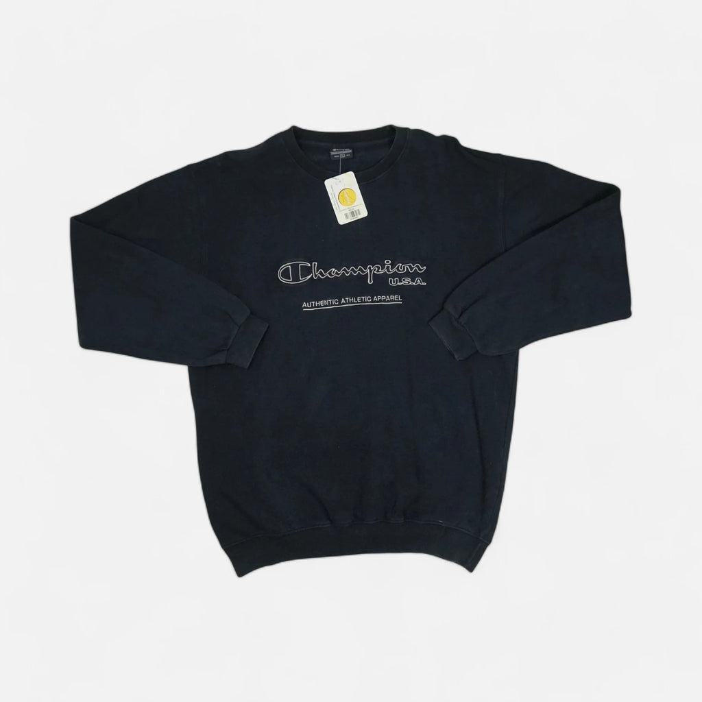 Vintage Champion Black Sweatshirt (XL)